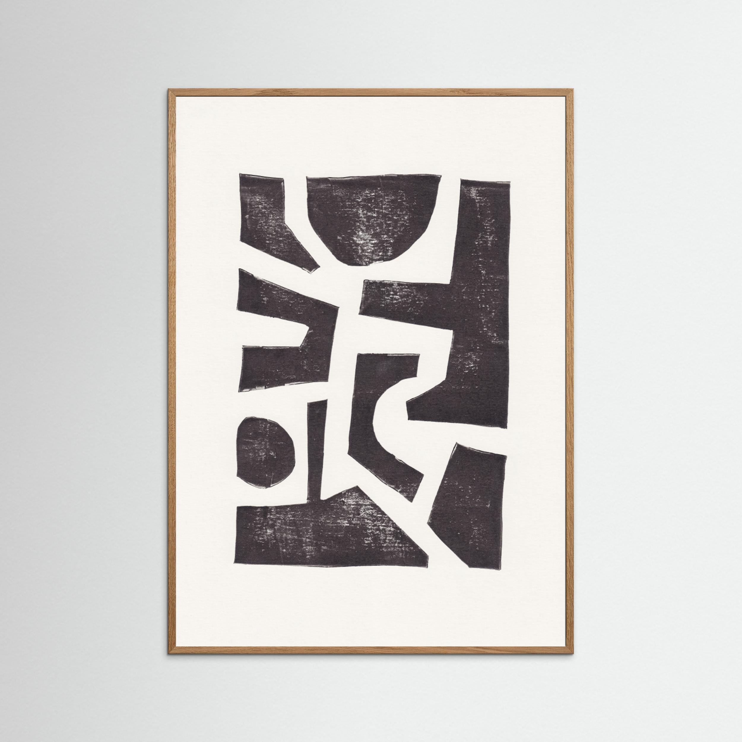 Linocut Abstract 5 by Alisa Galitsyna - Fine Art Paper Print - dreamtprint.art - 14 x 21 cm / 5 x 8″ (A5)