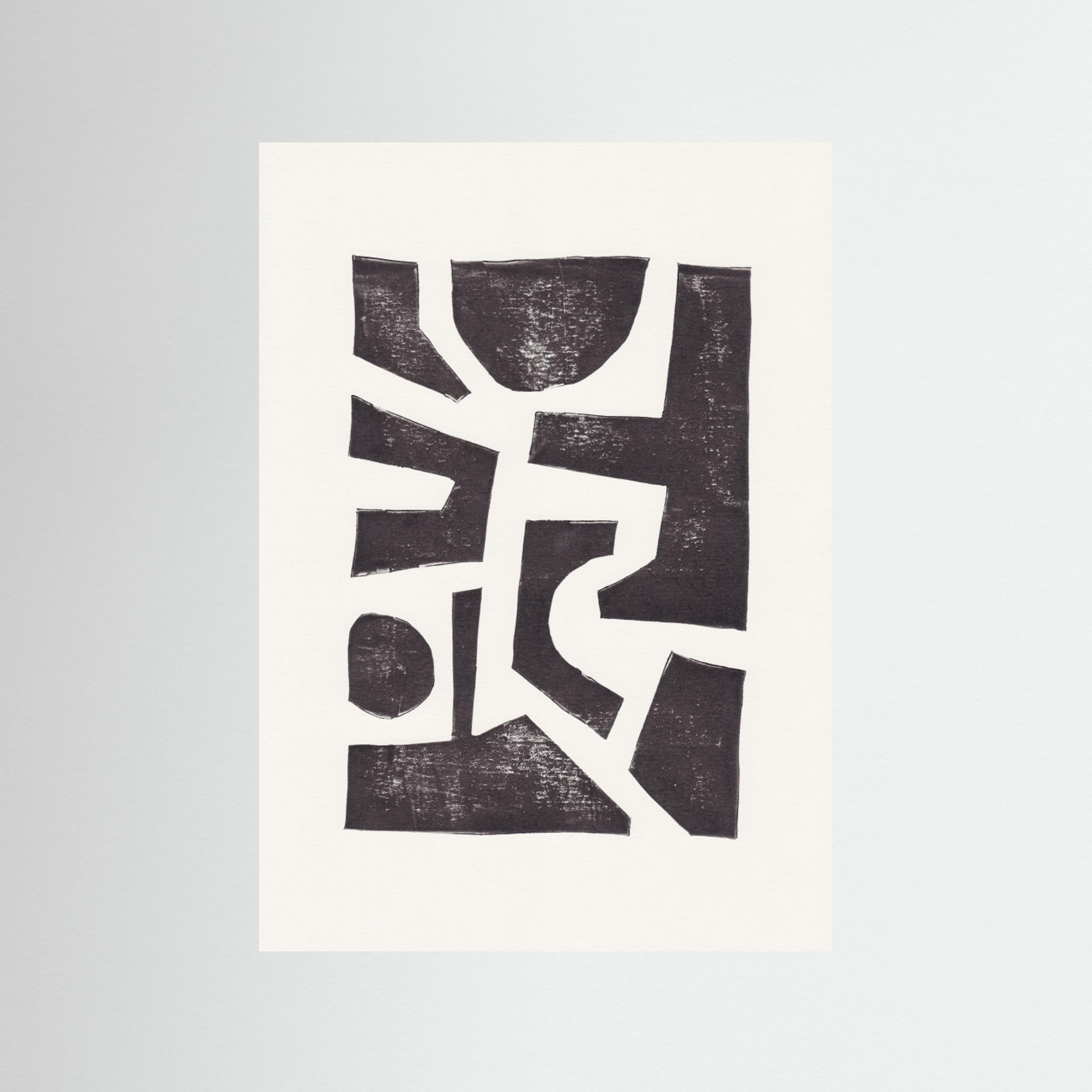 Linocut Abstract 5 by Alisa Galitsyna - Fine Art Paper Print - dreamtprint.art - 14 x 21 cm / 5 x 8″ (A5)