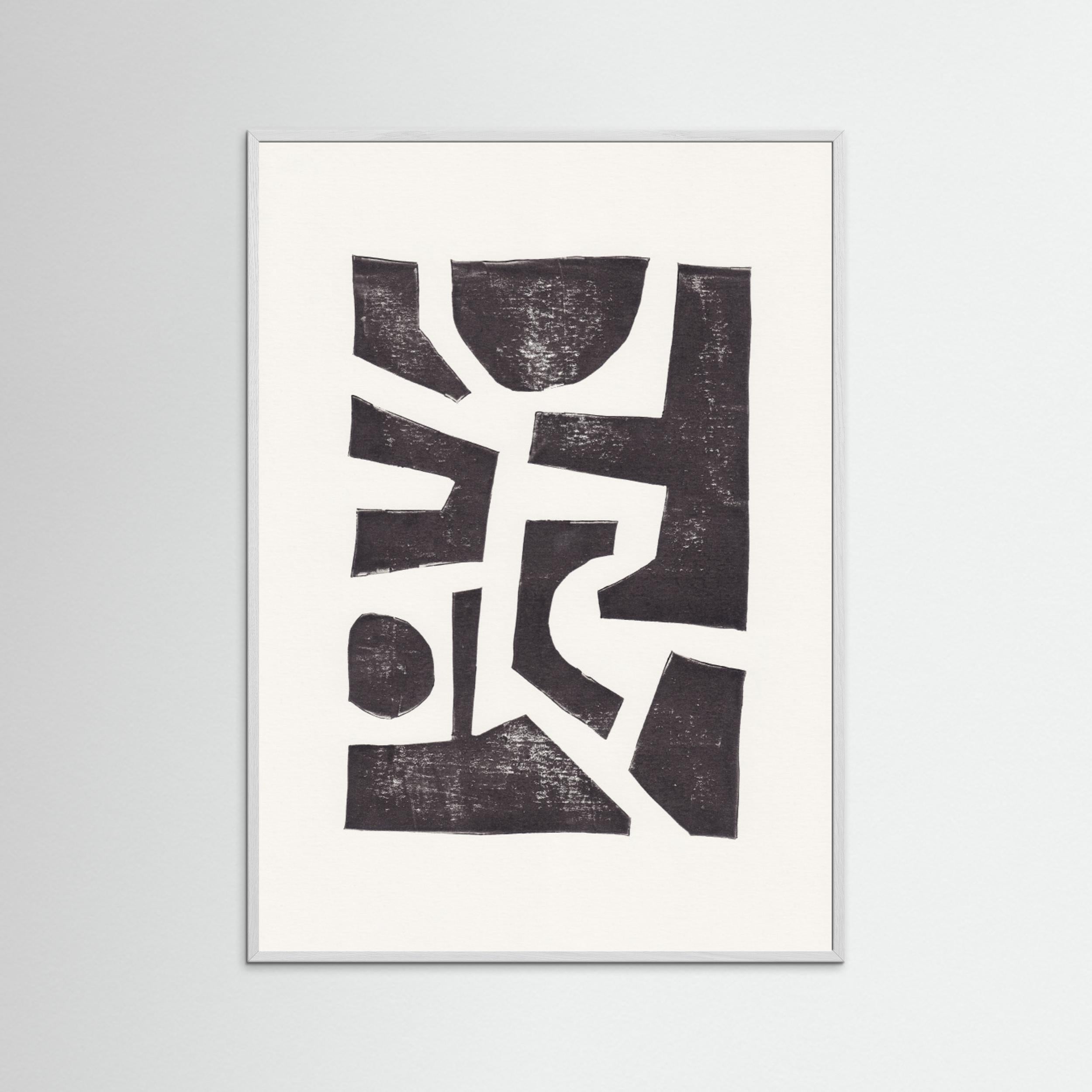 Linocut Abstract 5 by Alisa Galitsyna - Fine Art Paper Print - dreamtprint.art - 14 x 21 cm / 5 x 8″ (A5)