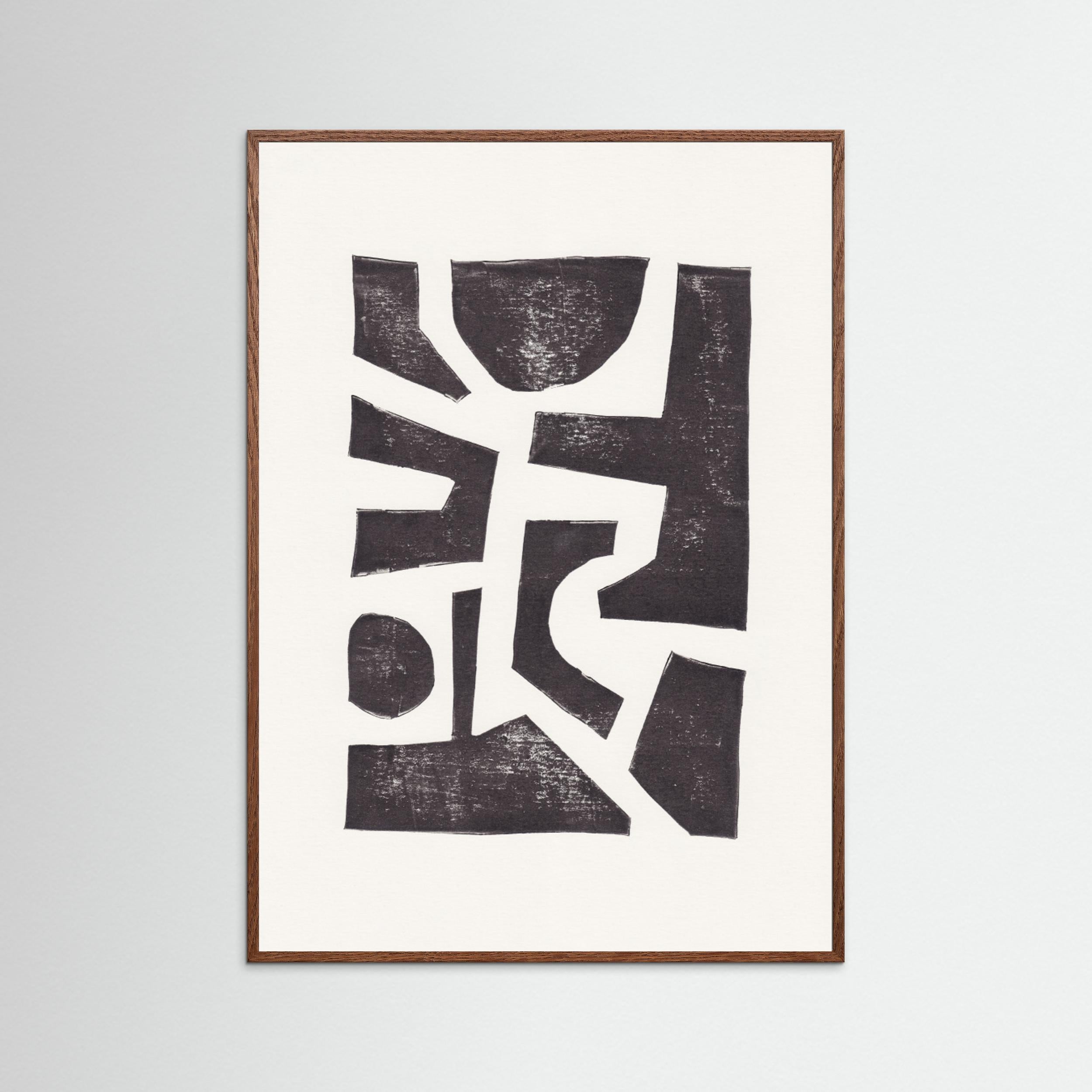 Linocut Abstract 5 by Alisa Galitsyna - Fine Art Paper Print - dreamtprint.art - 14 x 21 cm / 5 x 8″ (A5)