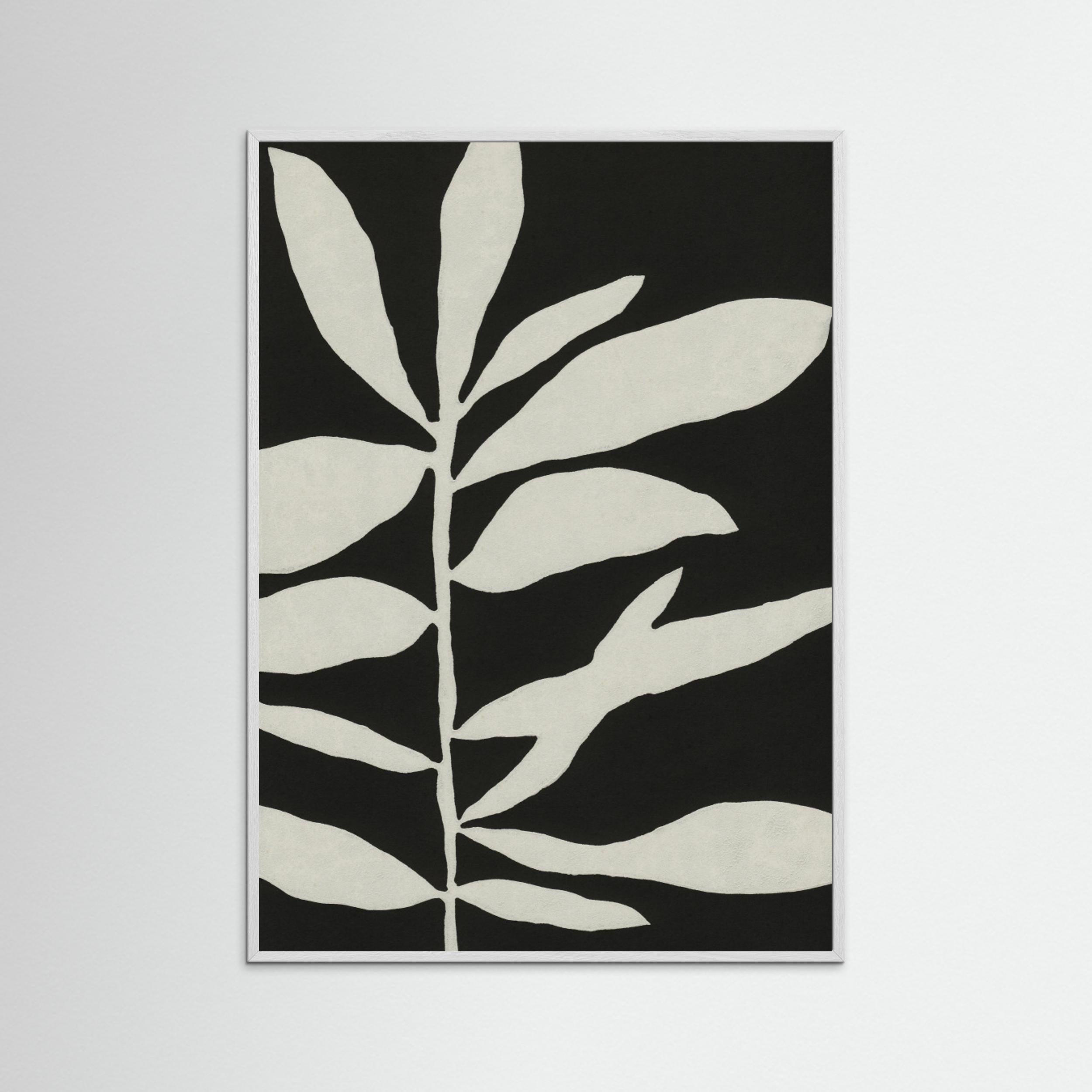 Linocut Branch 3 / White &amp; Black by Alisa Galitsyna - Fine Art Paper Print - dreamtprint.art - 14 x 21 cm / 5 x 8″ (A5)