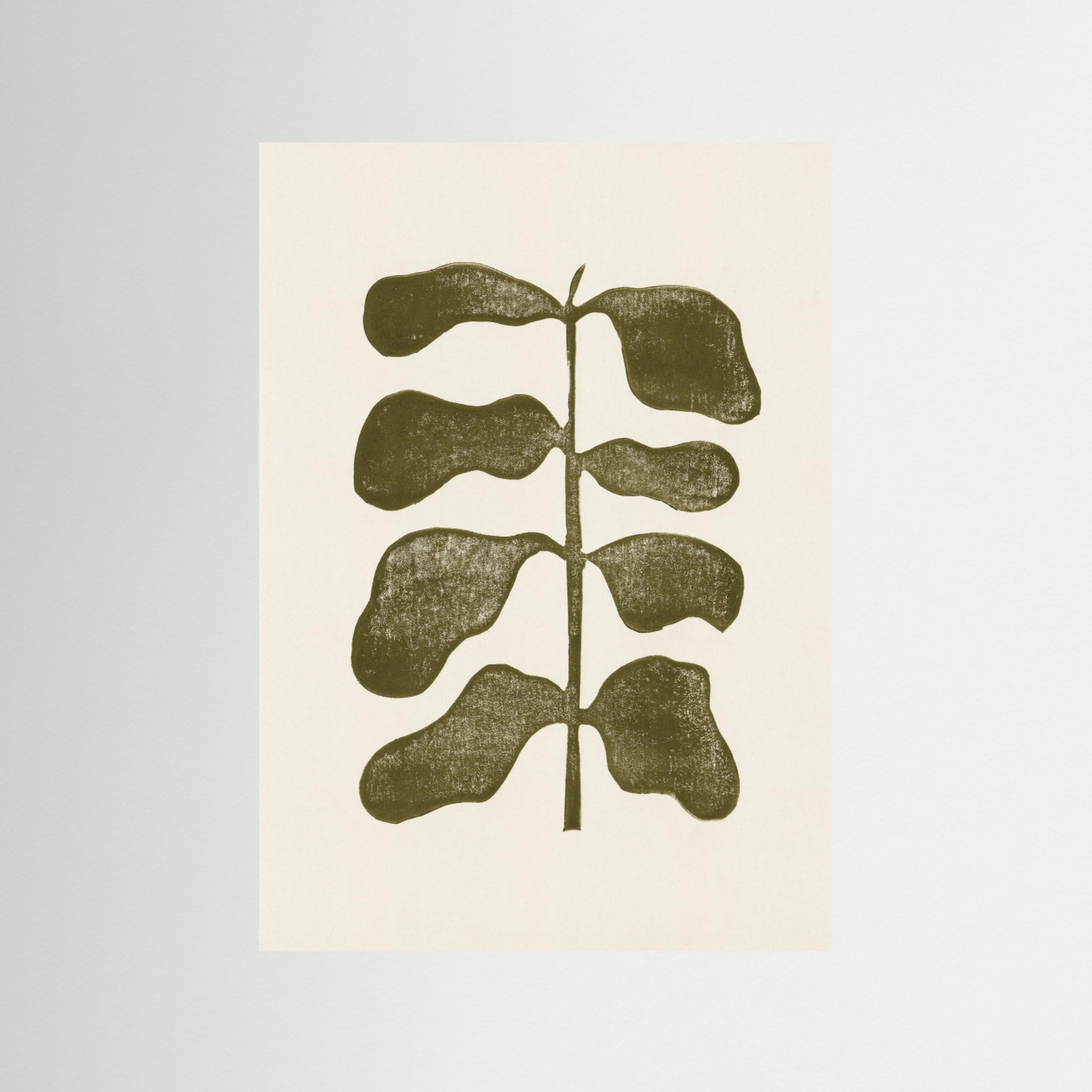 Linocut Plant by Alisa Galitsyna - Fine Art Paper Print - dreamtprint.art - 14 x 21 cm / 5 x 8″ (A5)