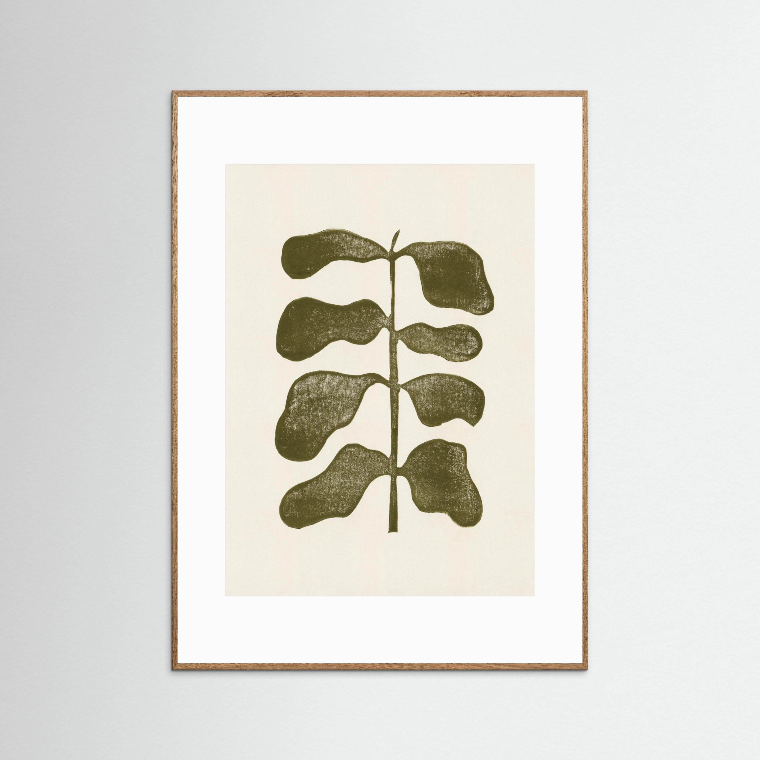 Linocut Plant by Alisa Galitsyna - Fine Art Paper Print - dreamtprint.art - 14 x 21 cm / 5 x 8″ (A5)