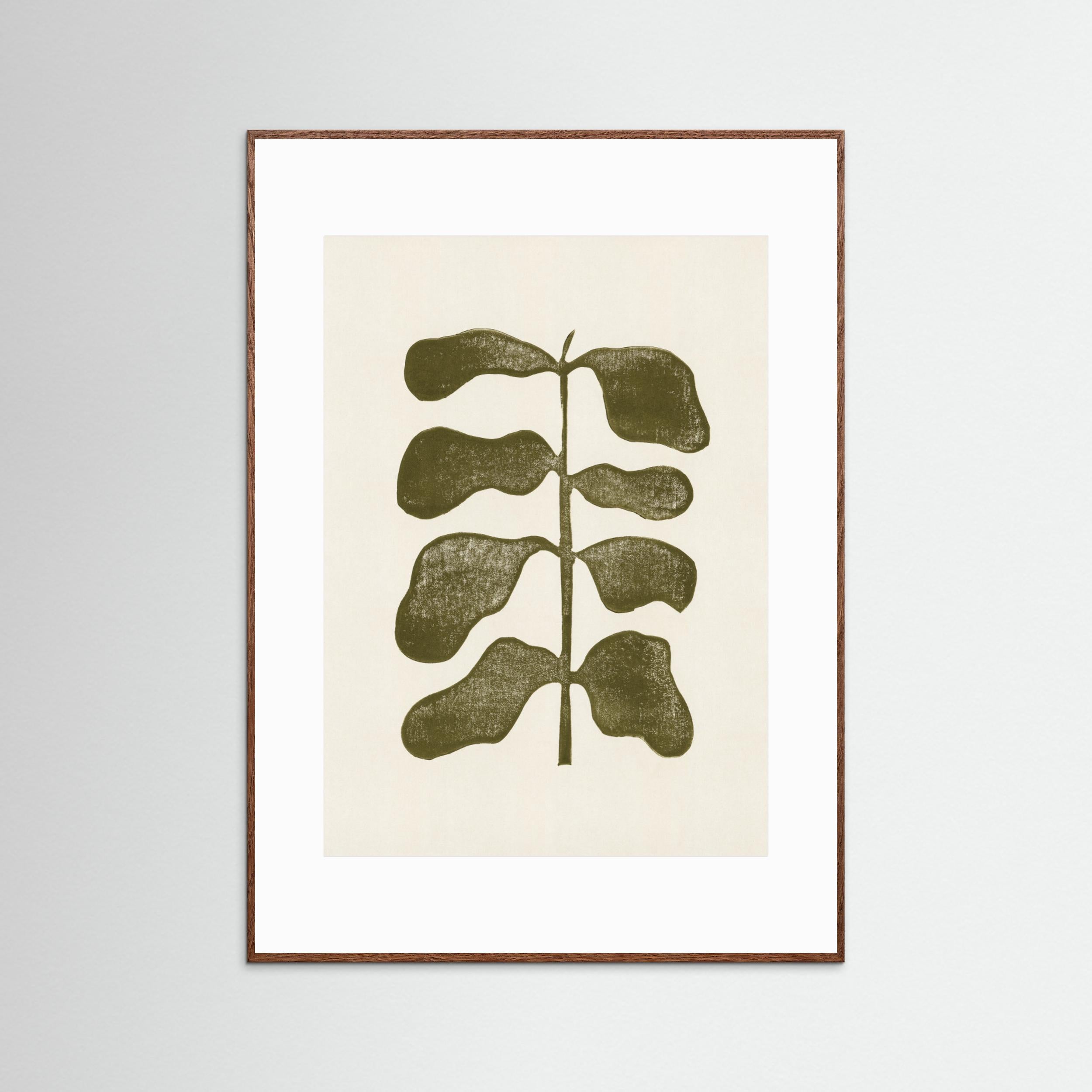 Linocut Plant by Alisa Galitsyna - Fine Art Paper Print - dreamtprint.art - 14 x 21 cm / 5 x 8″ (A5)