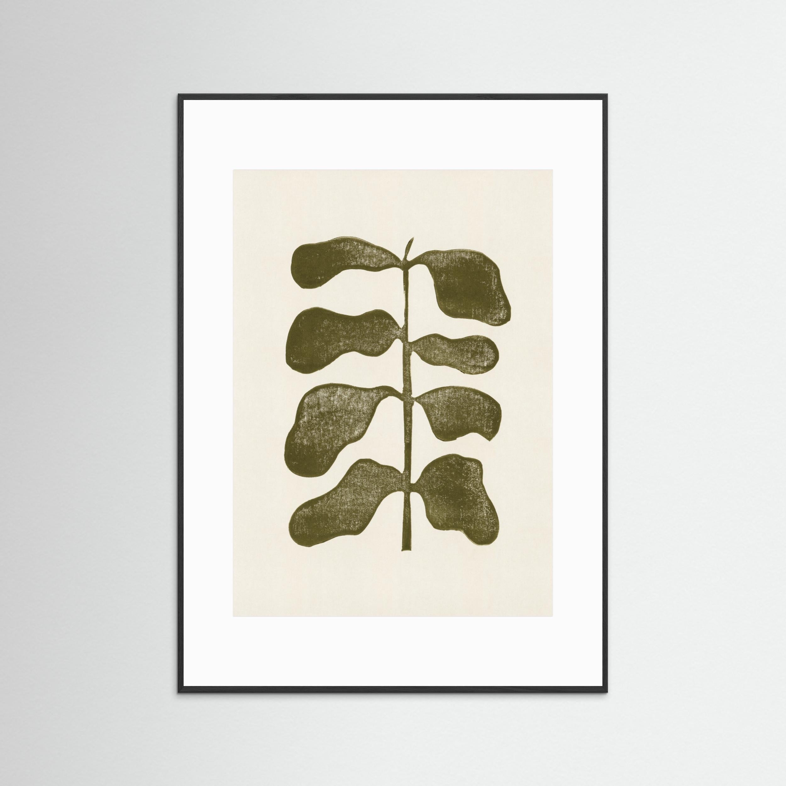 Linocut Plant by Alisa Galitsyna - Fine Art Paper Print - dreamtprint.art - 14 x 21 cm / 5 x 8″ (A5)