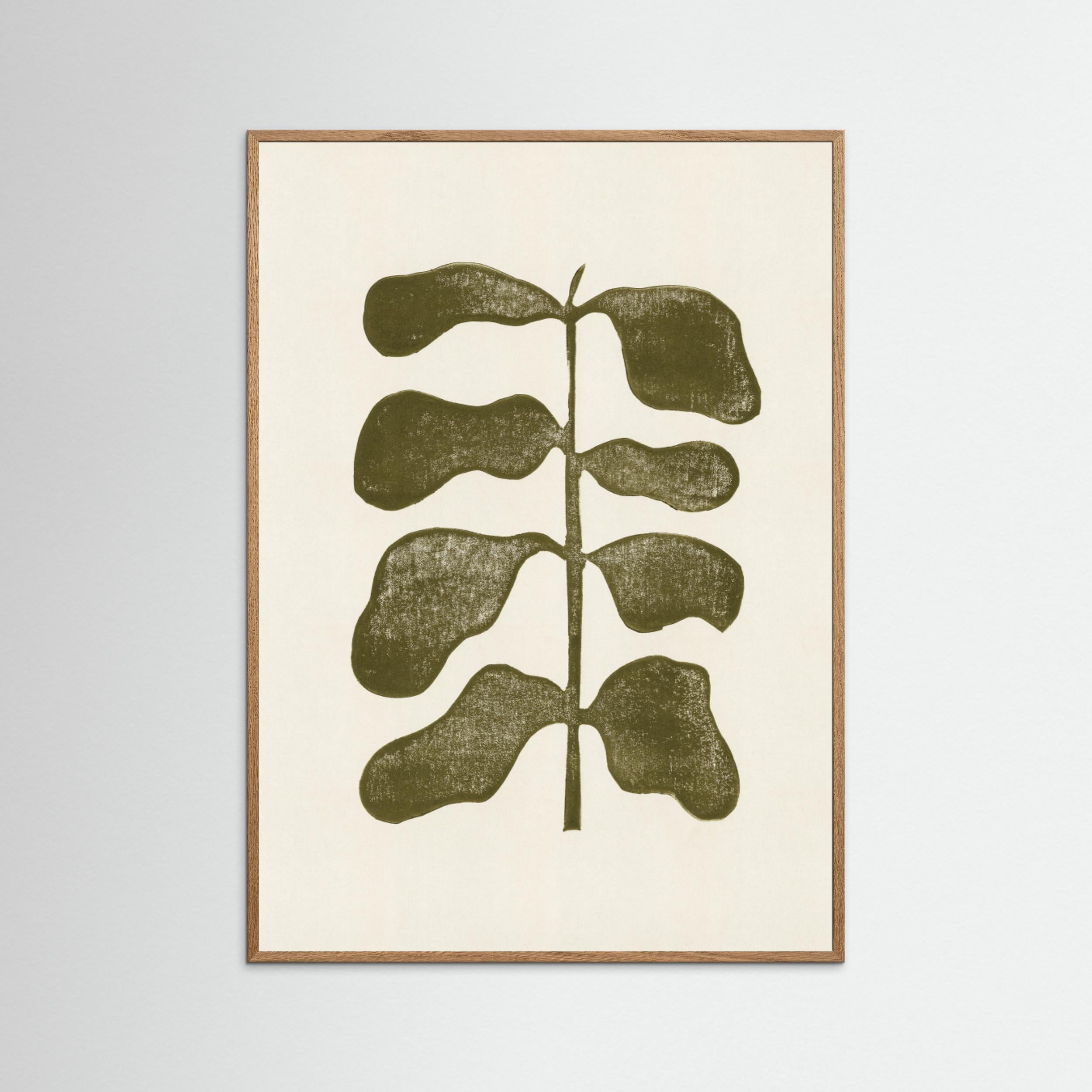 Linocut Plant by Alisa Galitsyna - Fine Art Paper Print - dreamtprint.art - 14 x 21 cm / 5 x 8″ (A5)