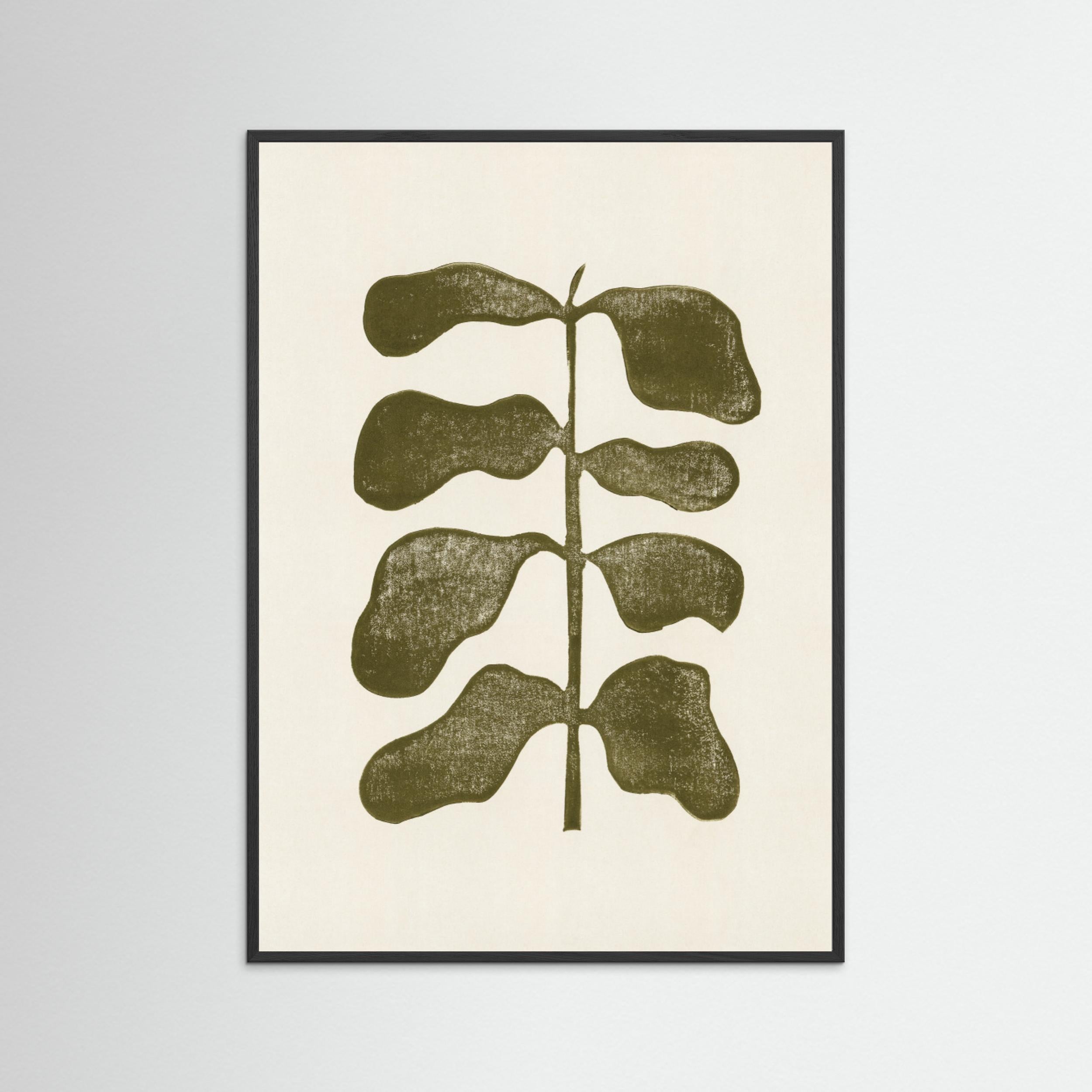 Linocut Plant by Alisa Galitsyna - Fine Art Paper Print - dreamtprint.art - 14 x 21 cm / 5 x 8″ (A5)