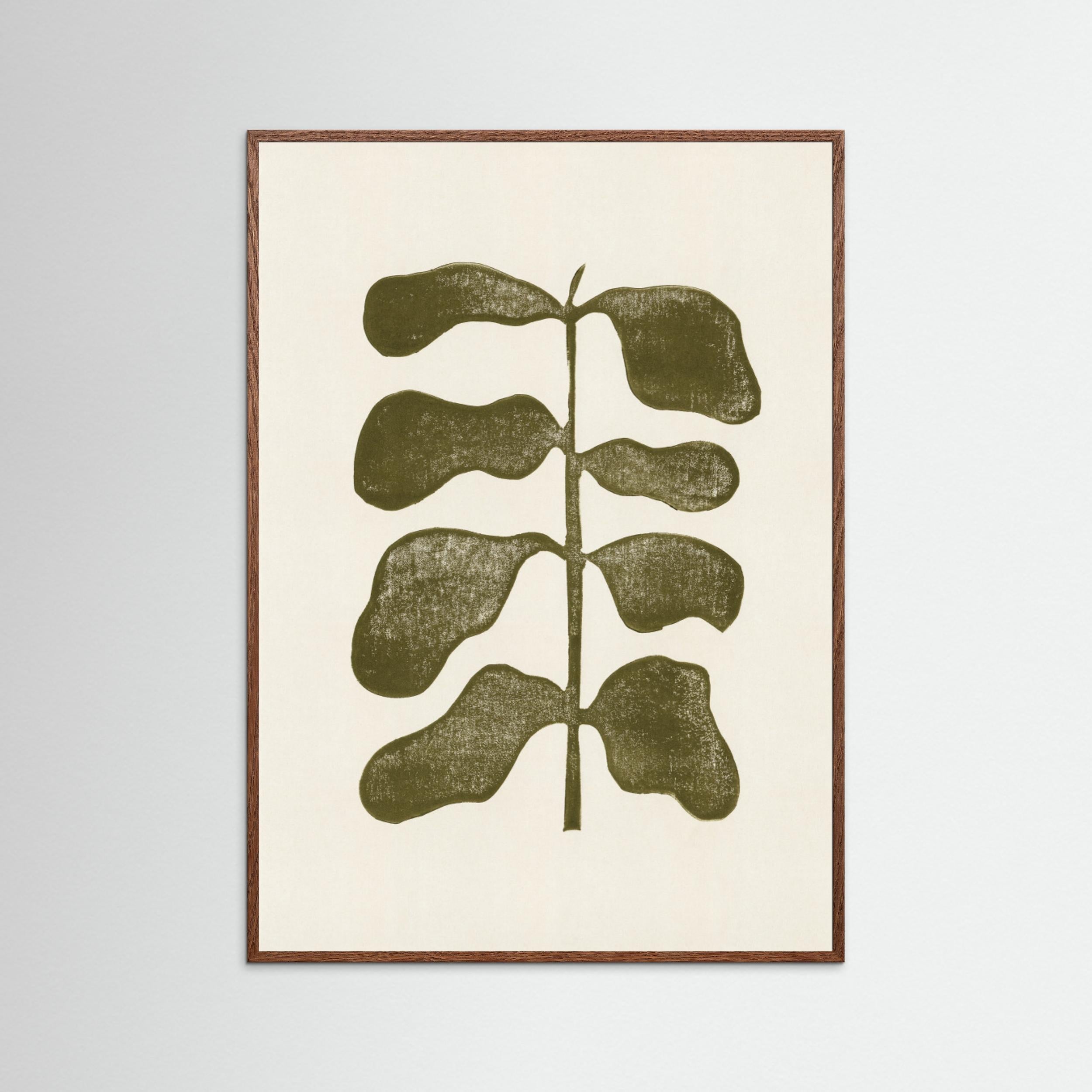 Linocut Plant by Alisa Galitsyna - Fine Art Paper Print - dreamtprint.art - 14 x 21 cm / 5 x 8″ (A5)