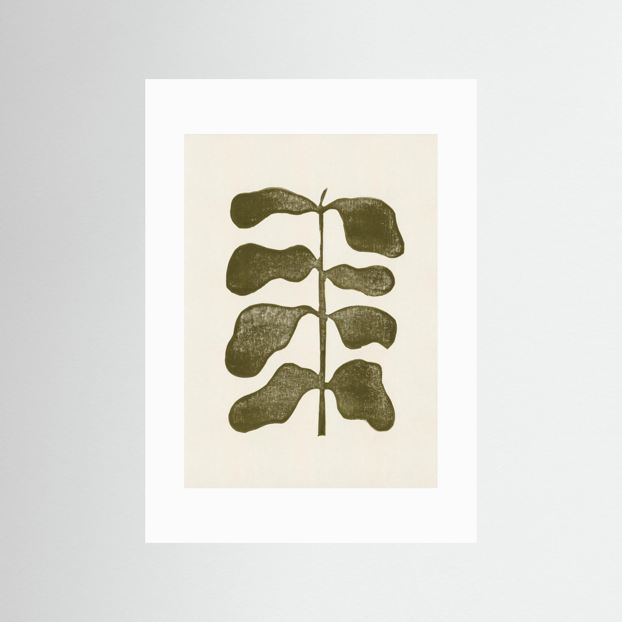 Linocut Plant by Alisa Galitsyna - Fine Art Paper Print - dreamtprint.art - 14 x 21 cm / 5 x 8″ (A5)