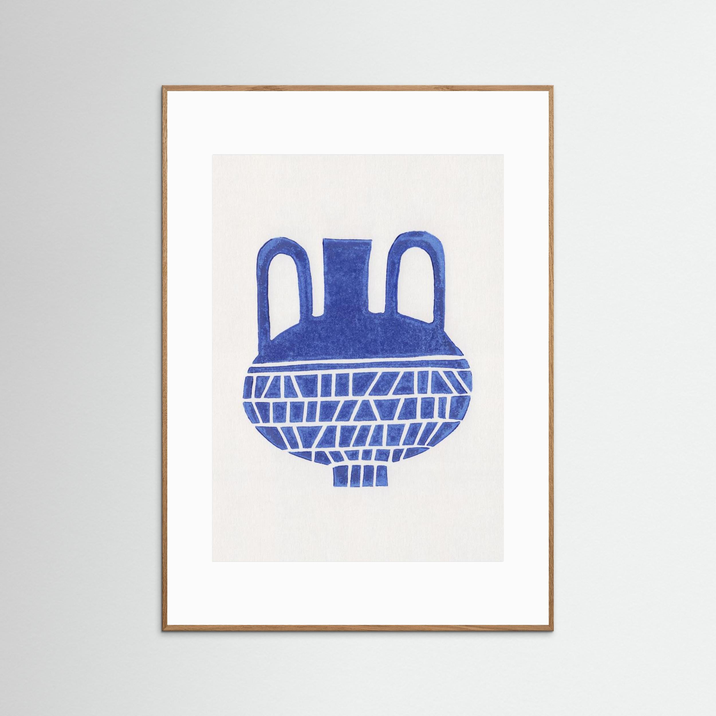 Linocut Vase 6 by Alisa Galitsyna - Fine Art Paper Print - dreamtprint.art - 14 x 21 cm / 5 x 8″ (A5)