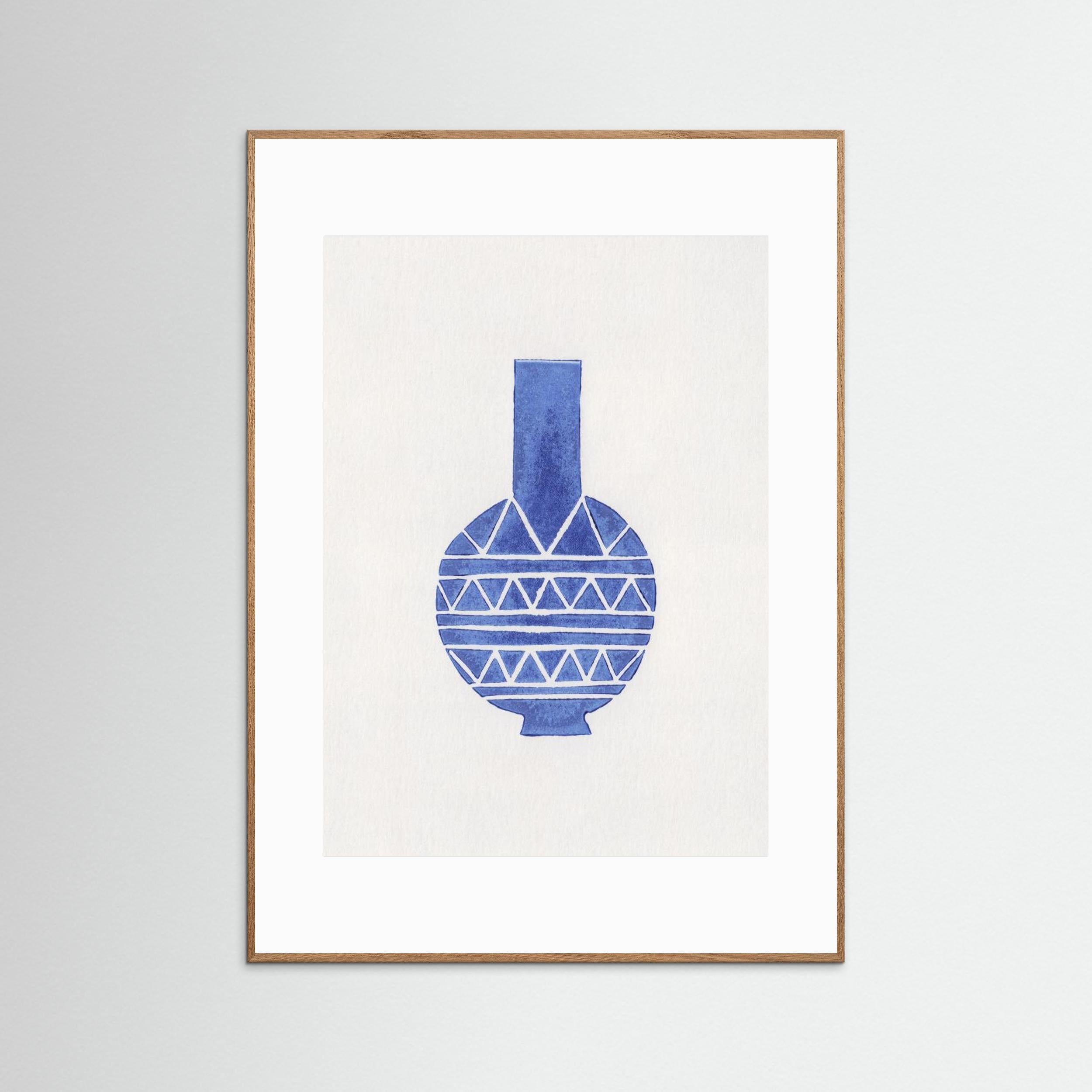 Linocut Vase 8 by Alisa Galitsyna - Fine Art Paper Print - dreamtprint.art - 14 x 21 cm / 5 x 8″ (A5)