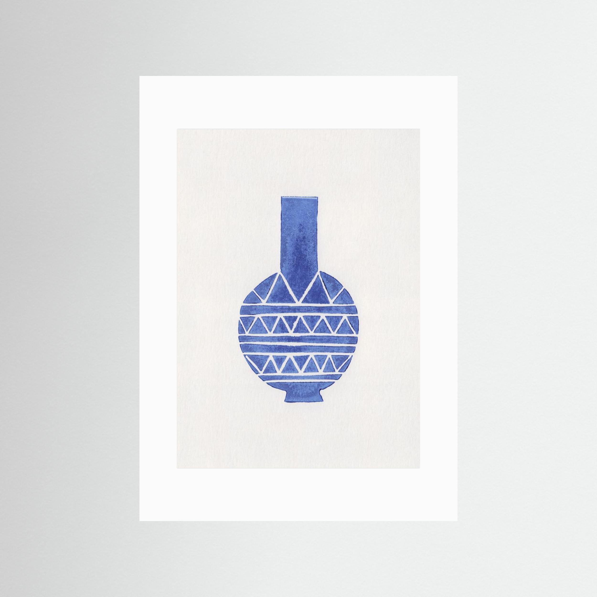 Linocut Vase 8 by Alisa Galitsyna - Fine Art Paper Print - dreamtprint.art - 14 x 21 cm / 5 x 8″ (A5)