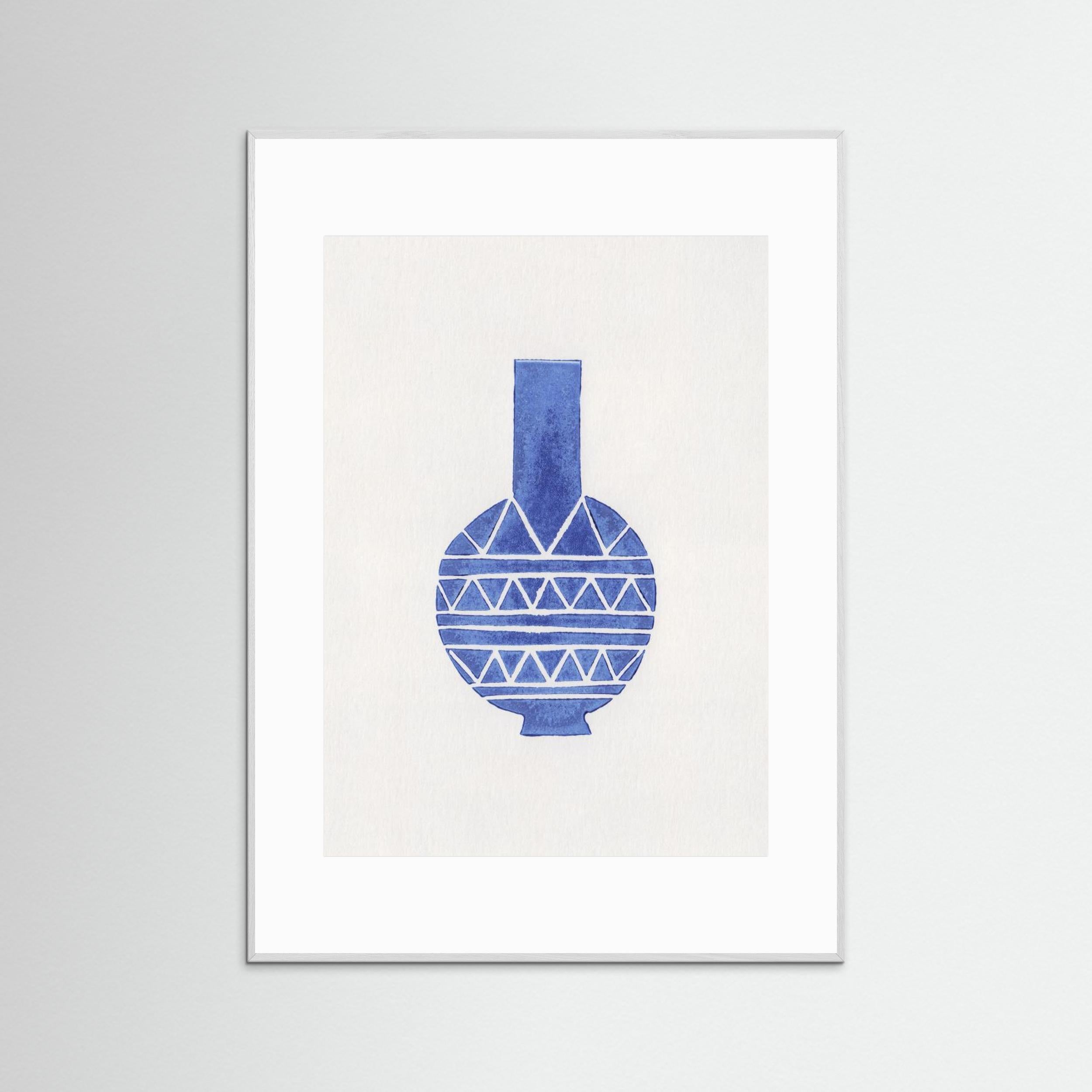 Linocut Vase 8 by Alisa Galitsyna - Fine Art Paper Print - dreamtprint.art - 14 x 21 cm / 5 x 8″ (A5)