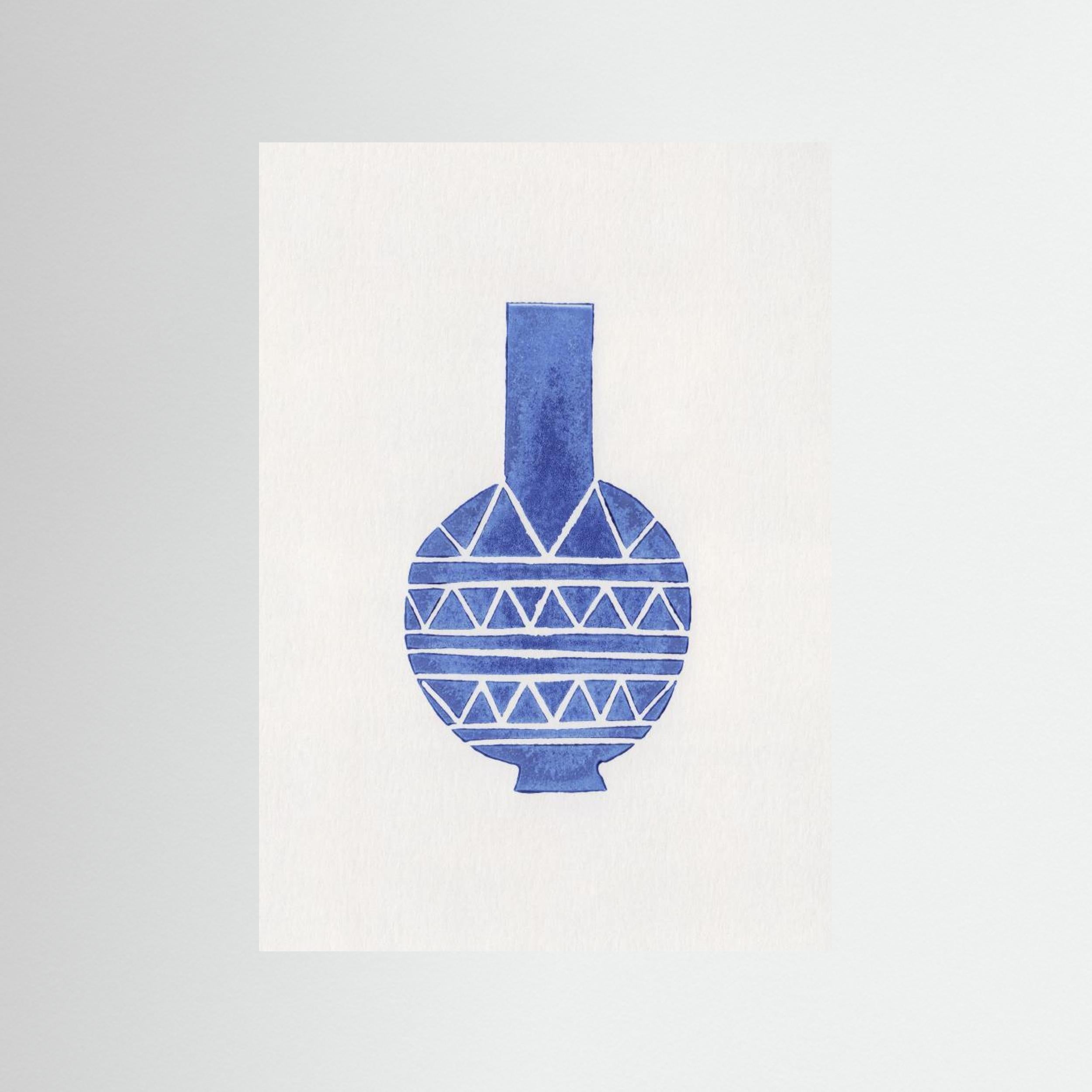 Linocut Vase 8 by Alisa Galitsyna - Fine Art Paper Print - dreamtprint.art - 14 x 21 cm / 5 x 8″ (A5)