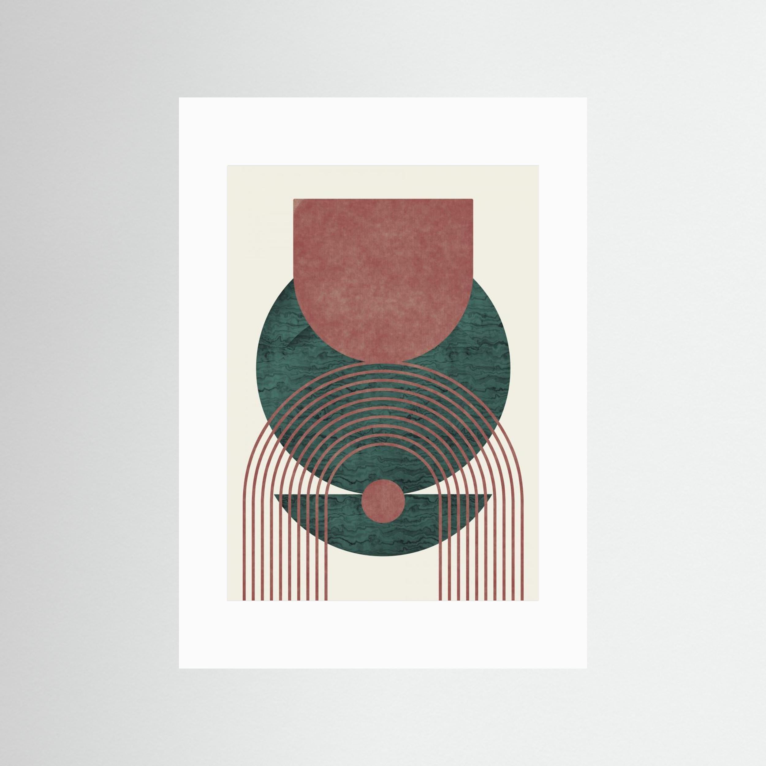 Aquamarine Marble Geometric Design by Little Dean