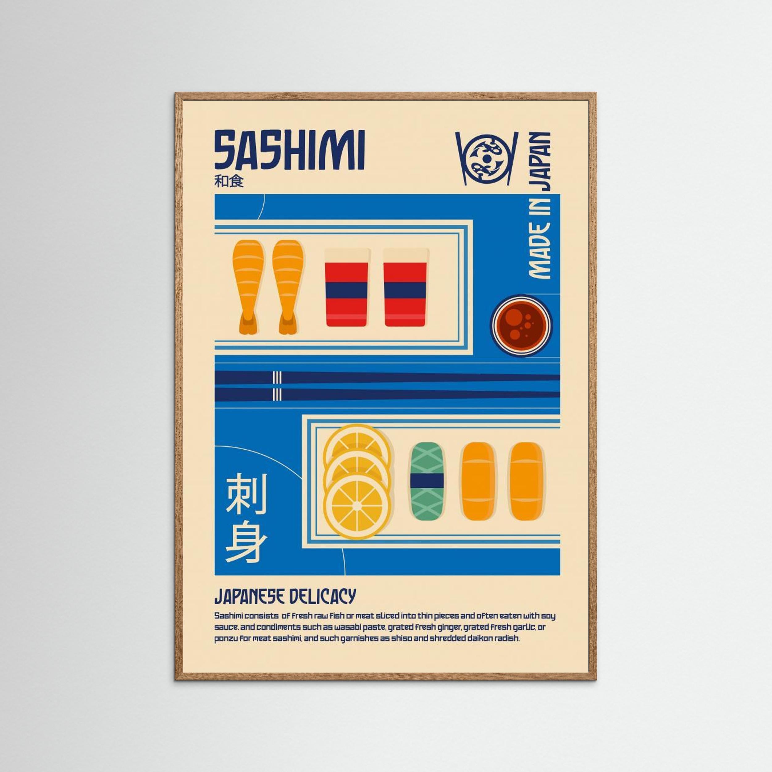 Sashimi Japanese Food Print by Retrodrome