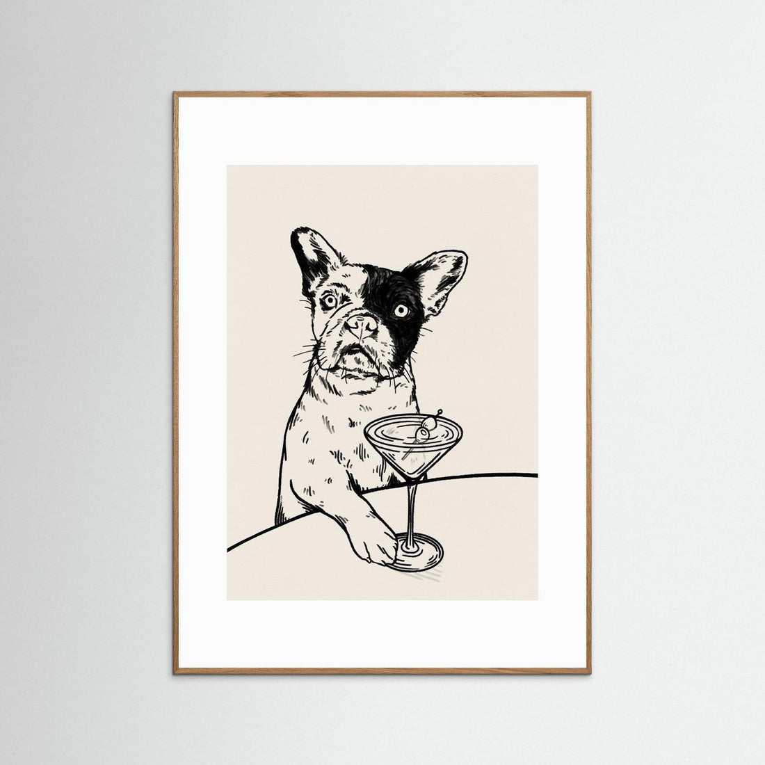 Frenchie with Dirty Martini Cocktail by Tara Royle