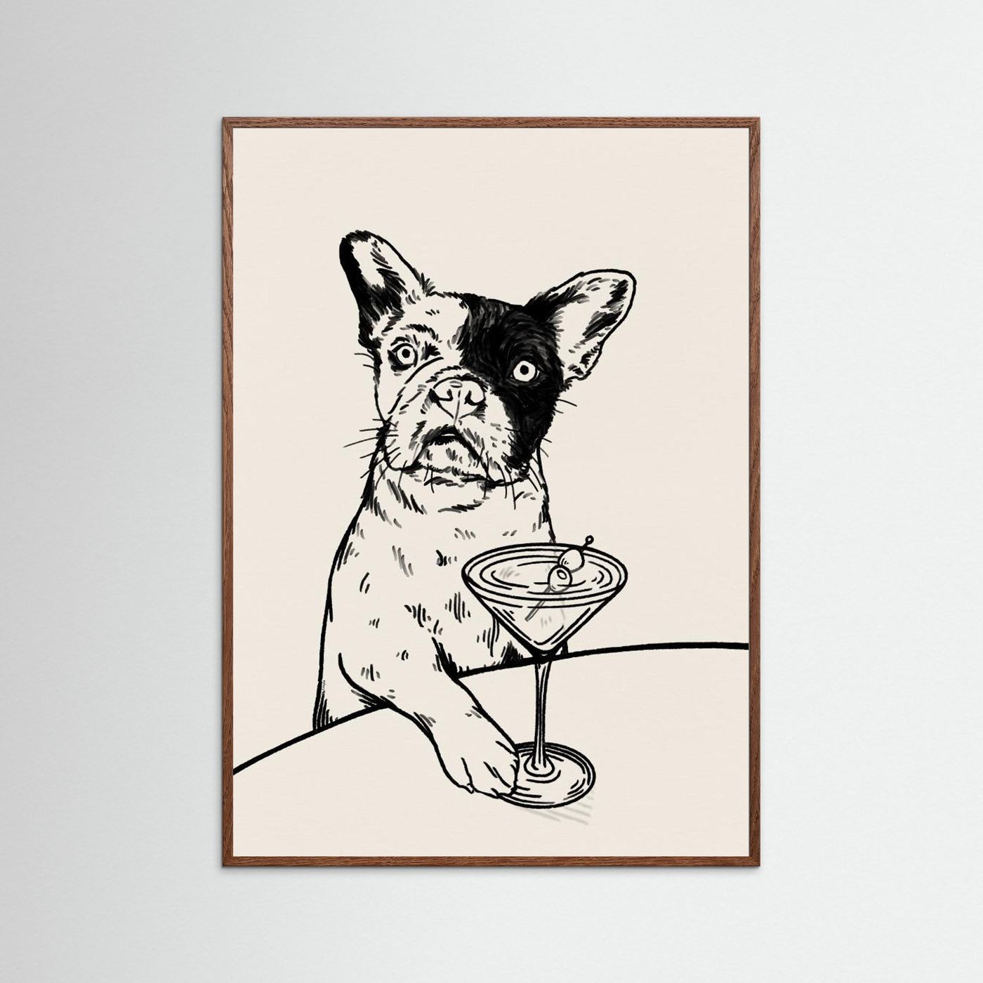 Frenchie with Dirty Martini Cocktail by Tara Royle