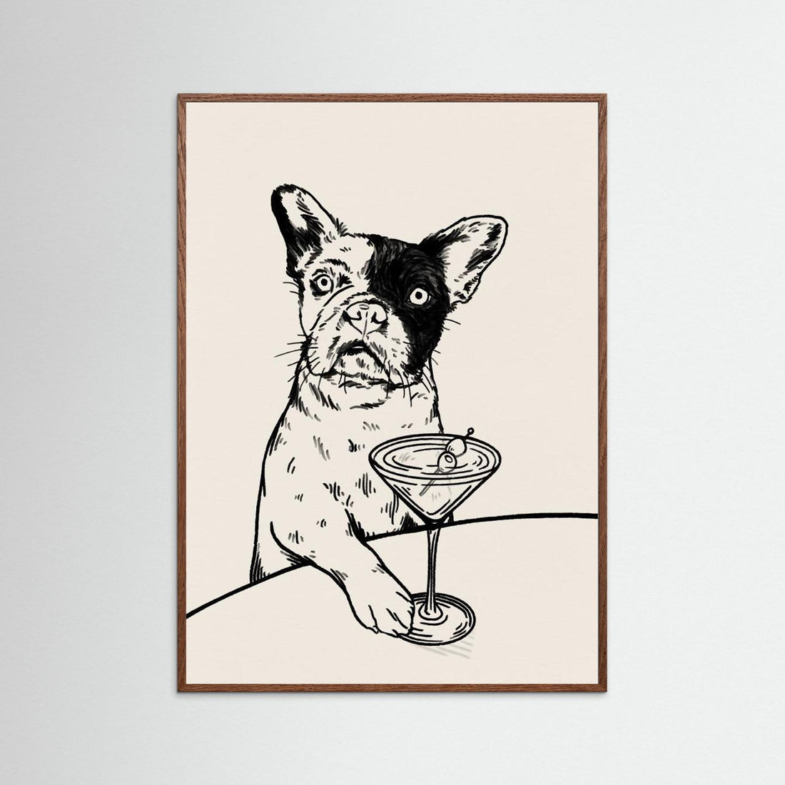 Frenchie with Dirty Martini Cocktail by Tara Royle