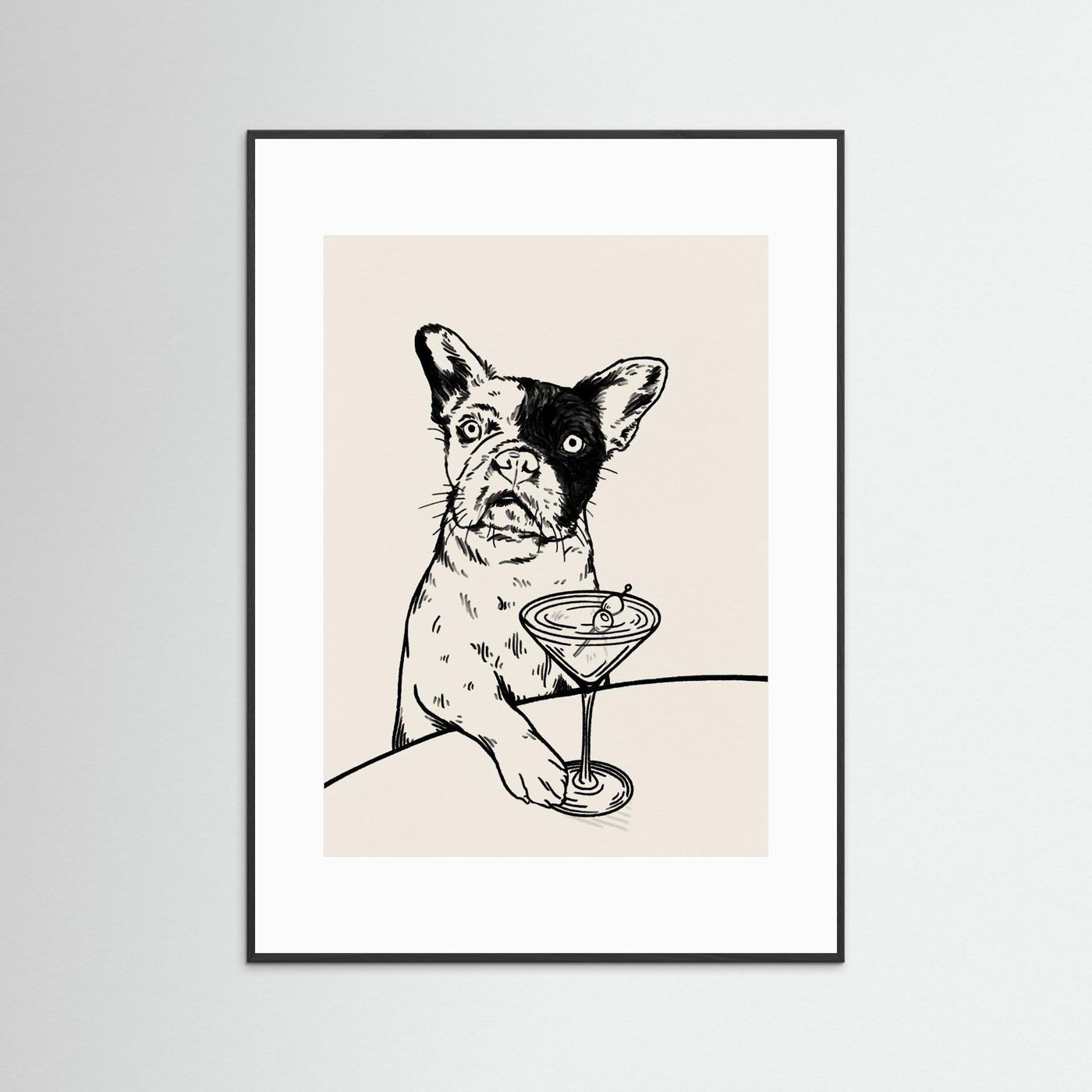 Frenchie with Dirty Martini Cocktail by Tara Royle