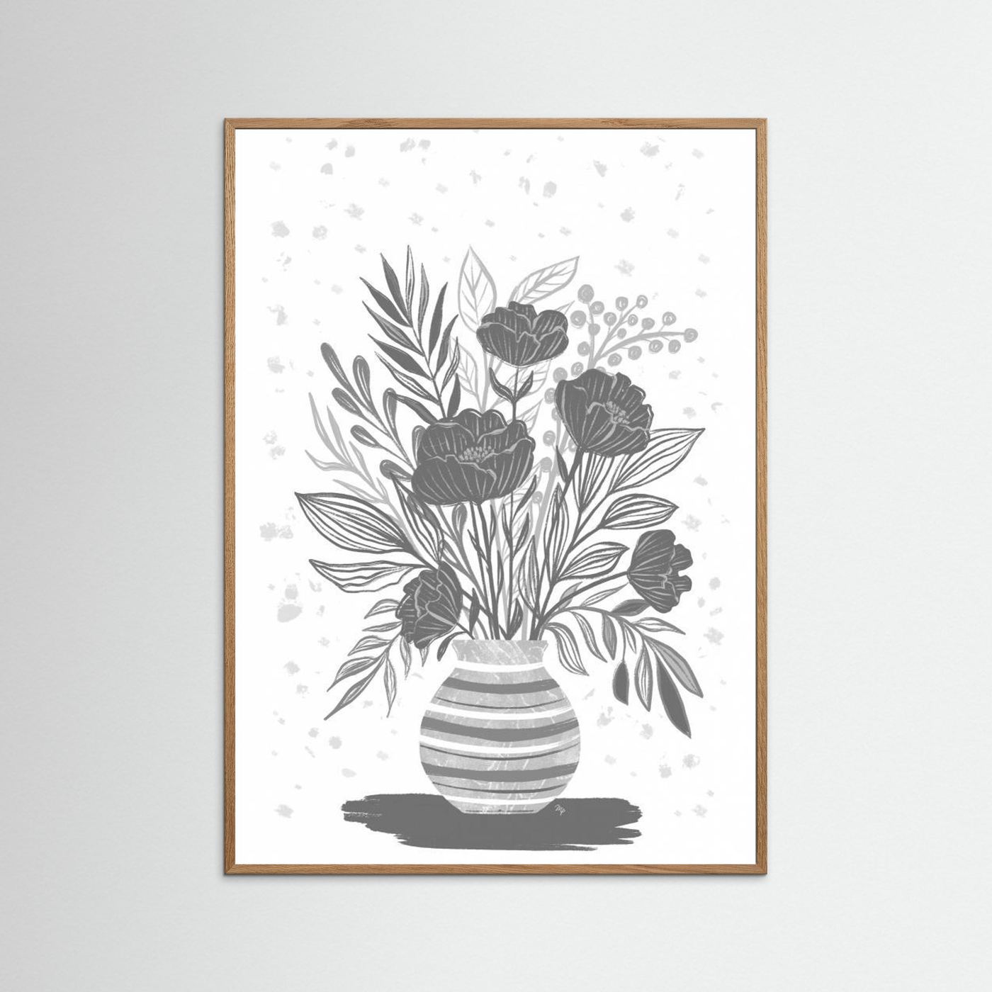 Grey Flowers by Martina