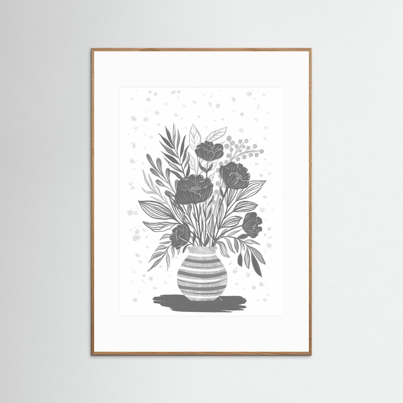 Grey Flowers by Martina