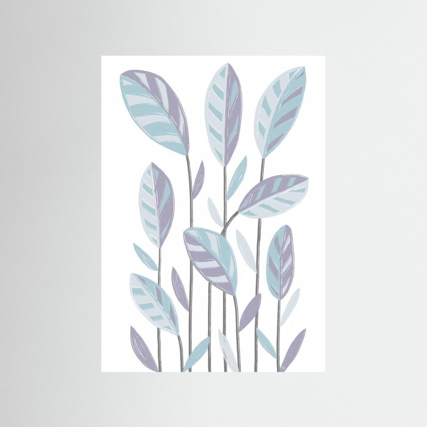 Funky Plants Blue by Martina