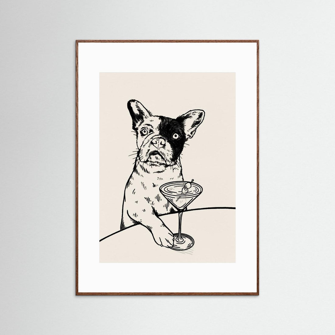 Frenchie with Dirty Martini Cocktail by Tara Royle