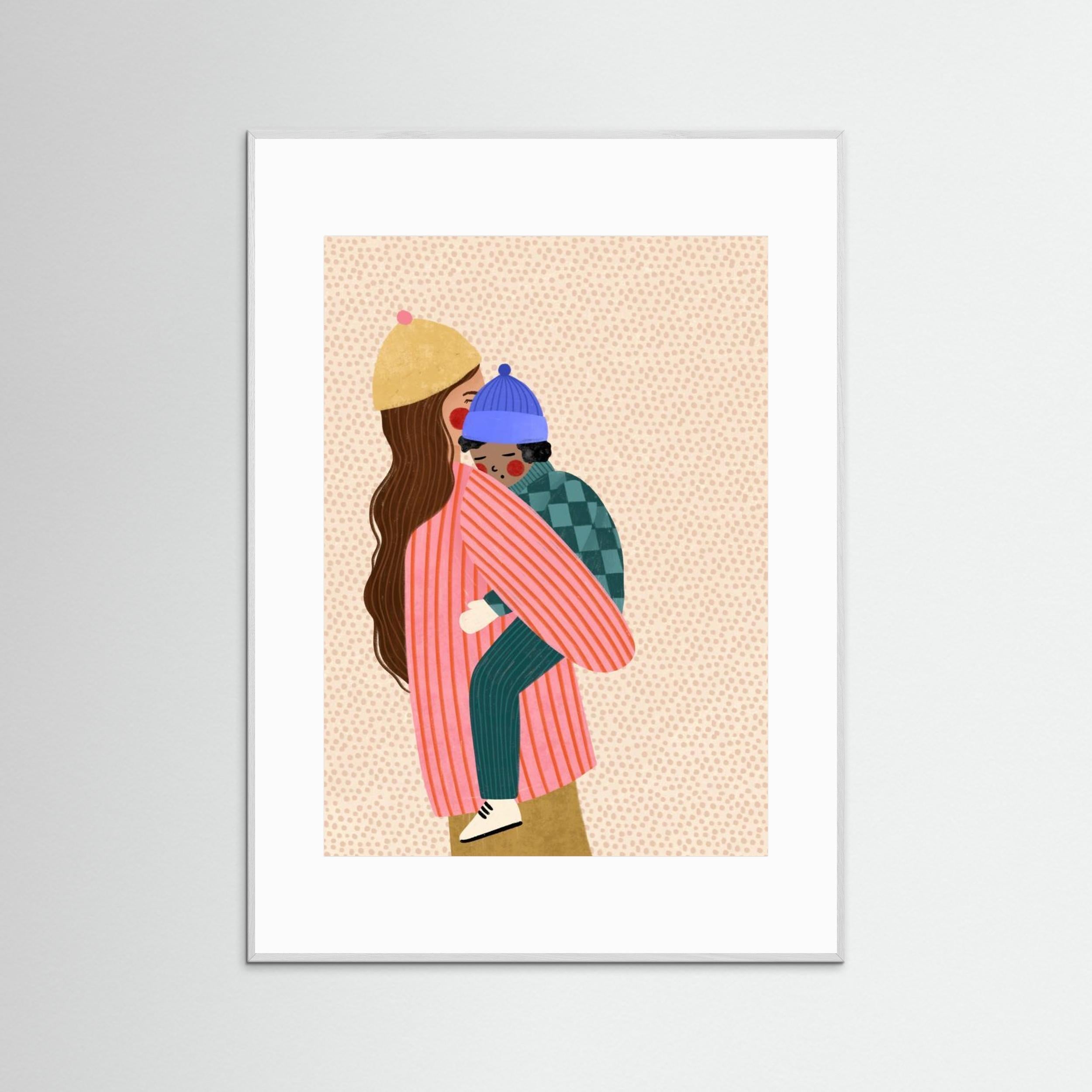 Mum and Boy by Bea Müller - Fine Art Paper Print - dreamtprint.art - 14 x 21 cm / 5 x 8″ (A5)