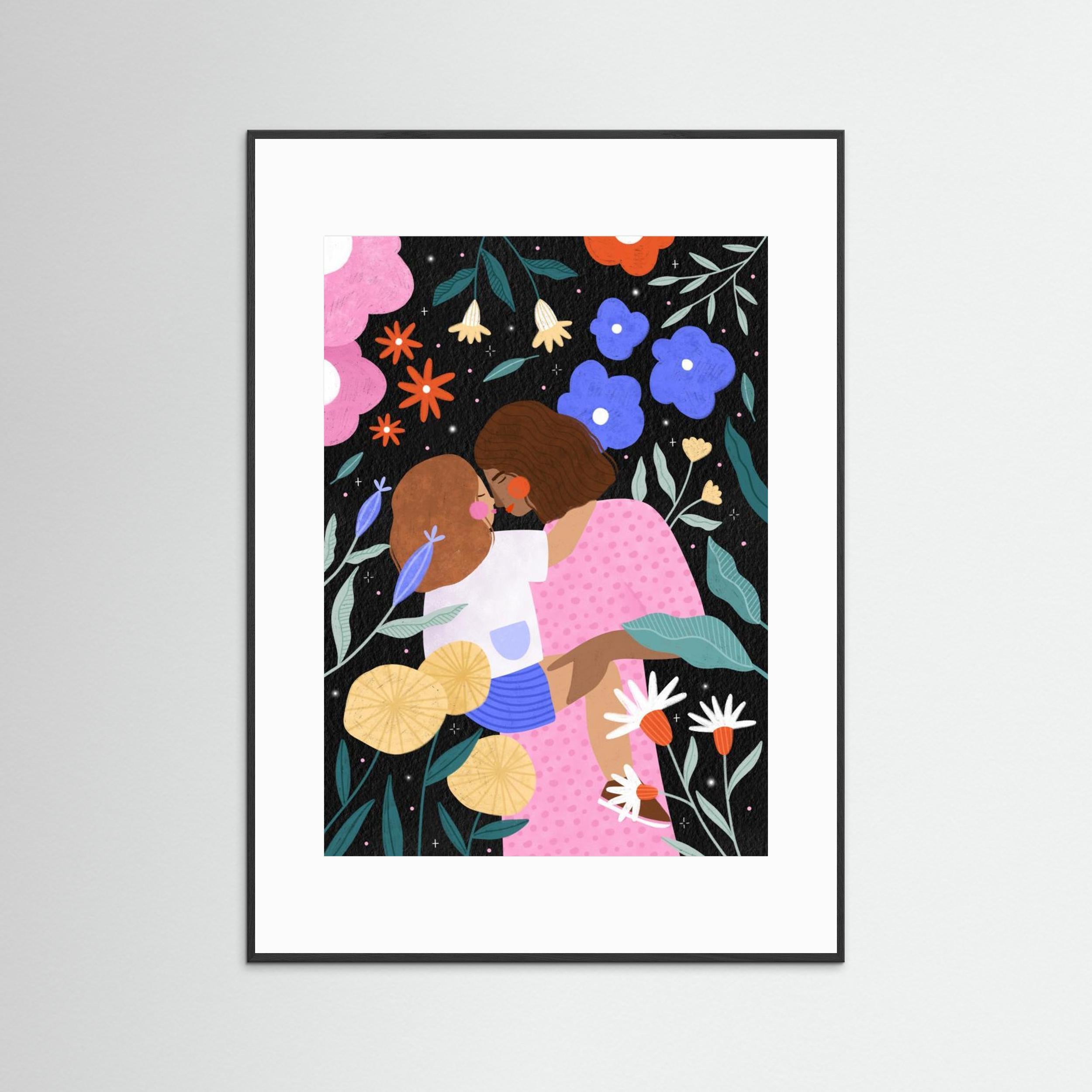 Mum and Daughter In Bloom by Bea Müller - Fine Art Paper Print - dreamtprint.art - 14 x 21 cm / 5 x 8″ (A5)
