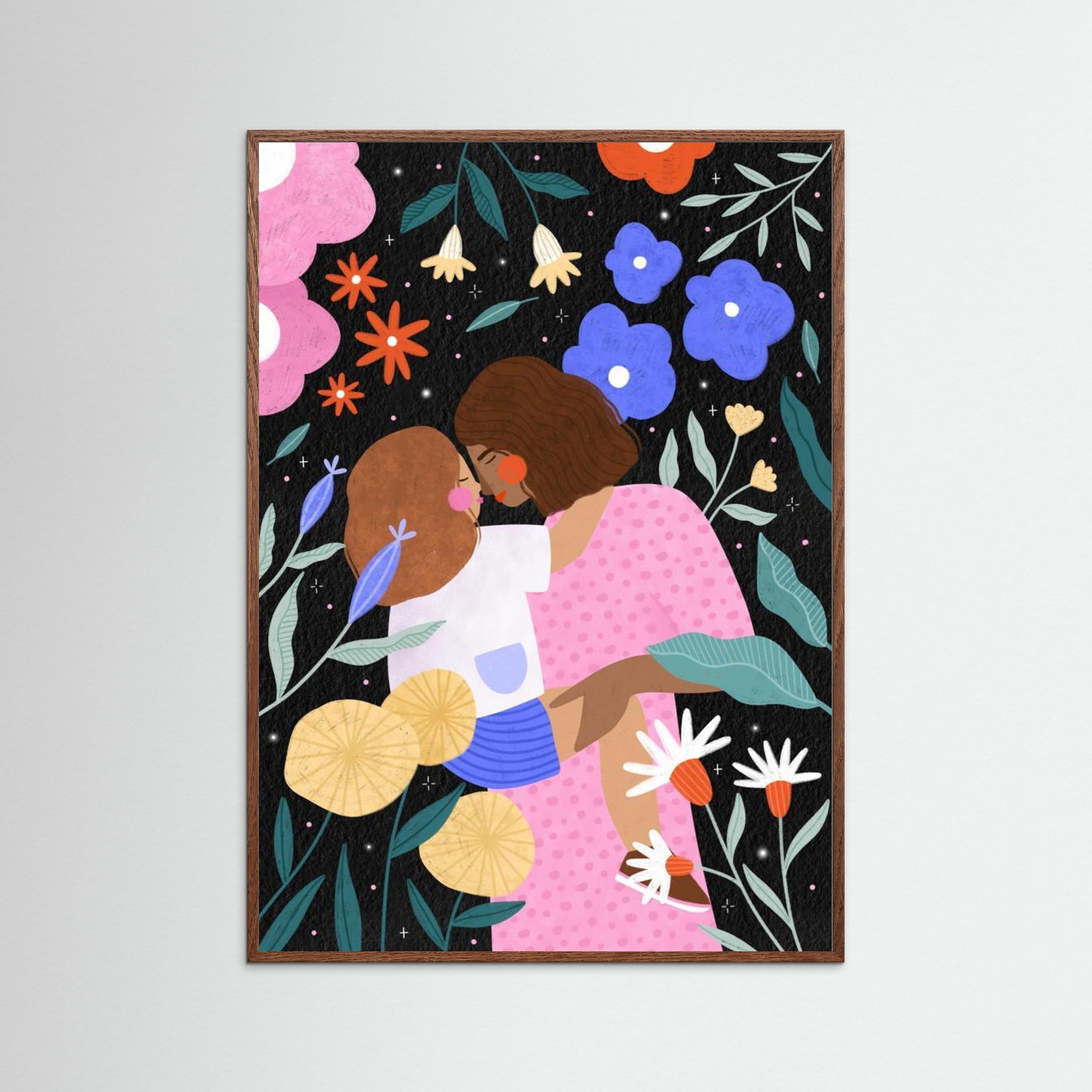Mum and Daughter In Bloom by Bea Müller - Fine Art Paper Print - dreamtprint.art - 14 x 21 cm / 5 x 8″ (A5)