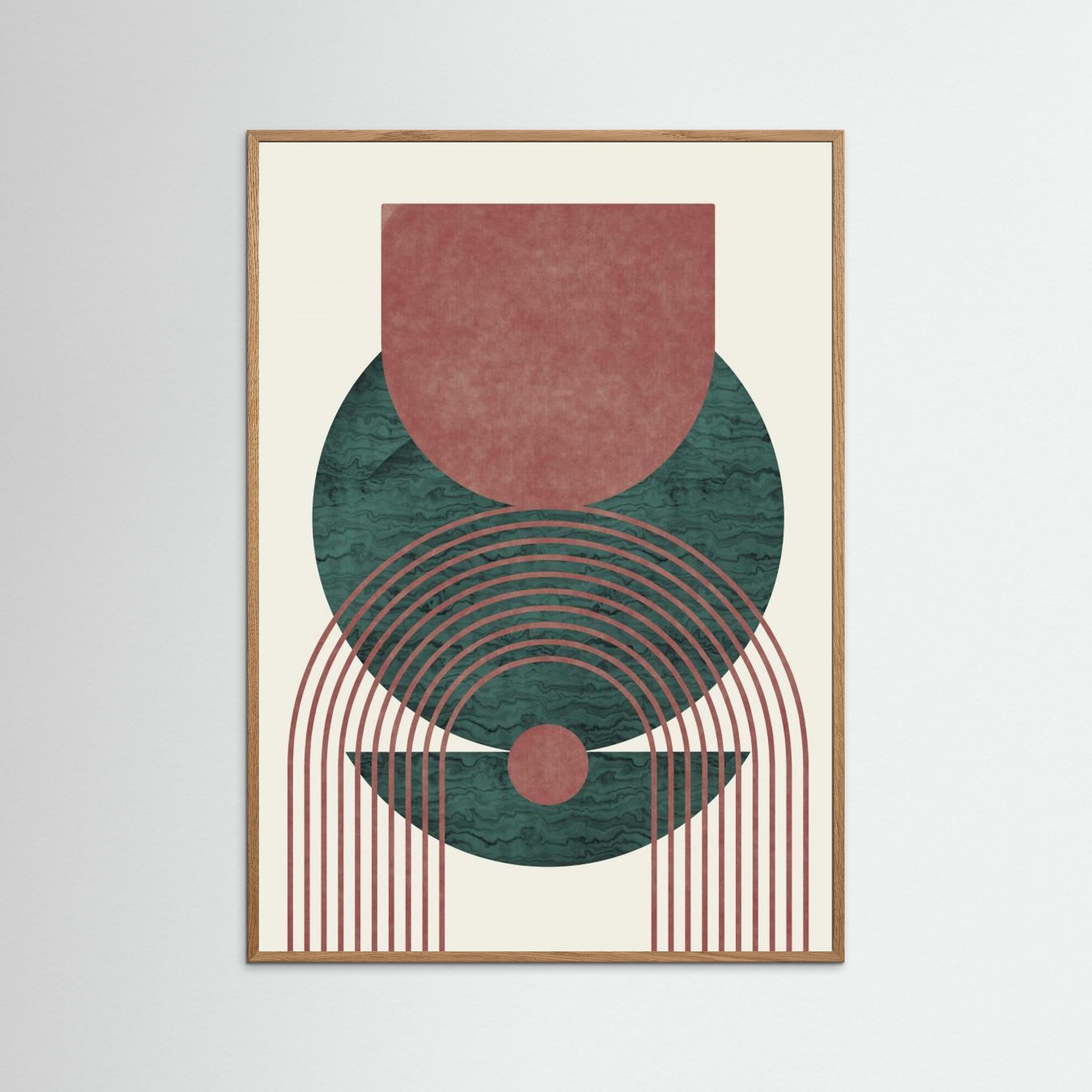 Aquamarine Marble Geometric Design by Little Dean