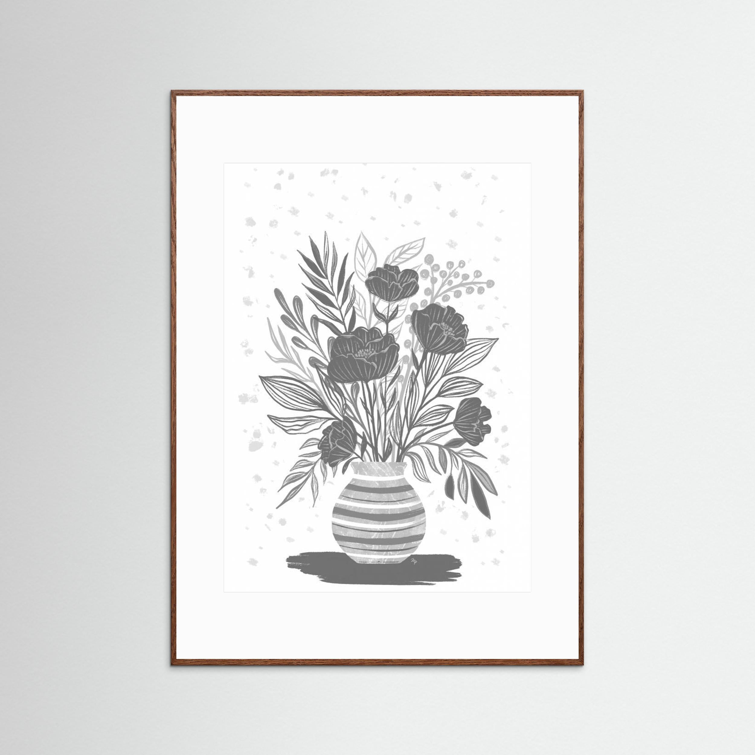 Grey Flowers by Martina