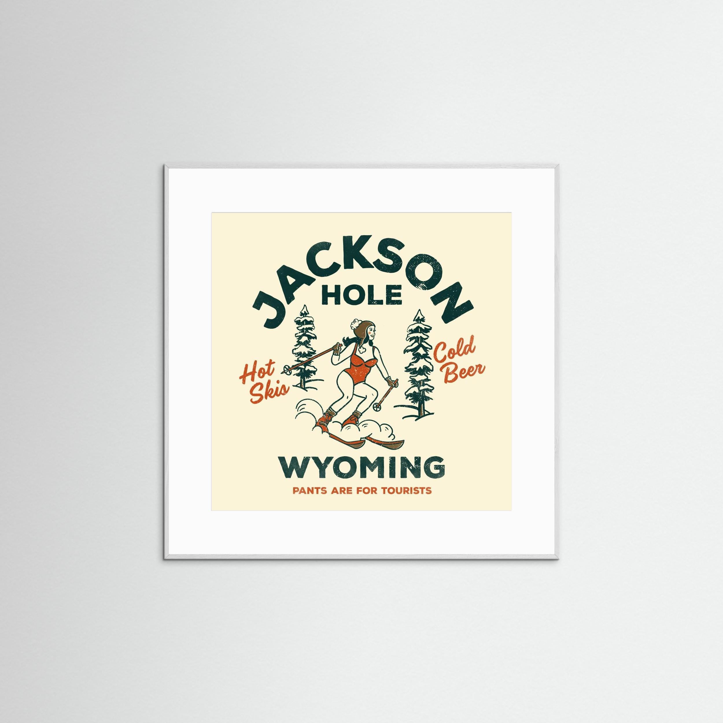 Jackson Hole Wyoming Funny Ski Girl by The Whiskey Ginger