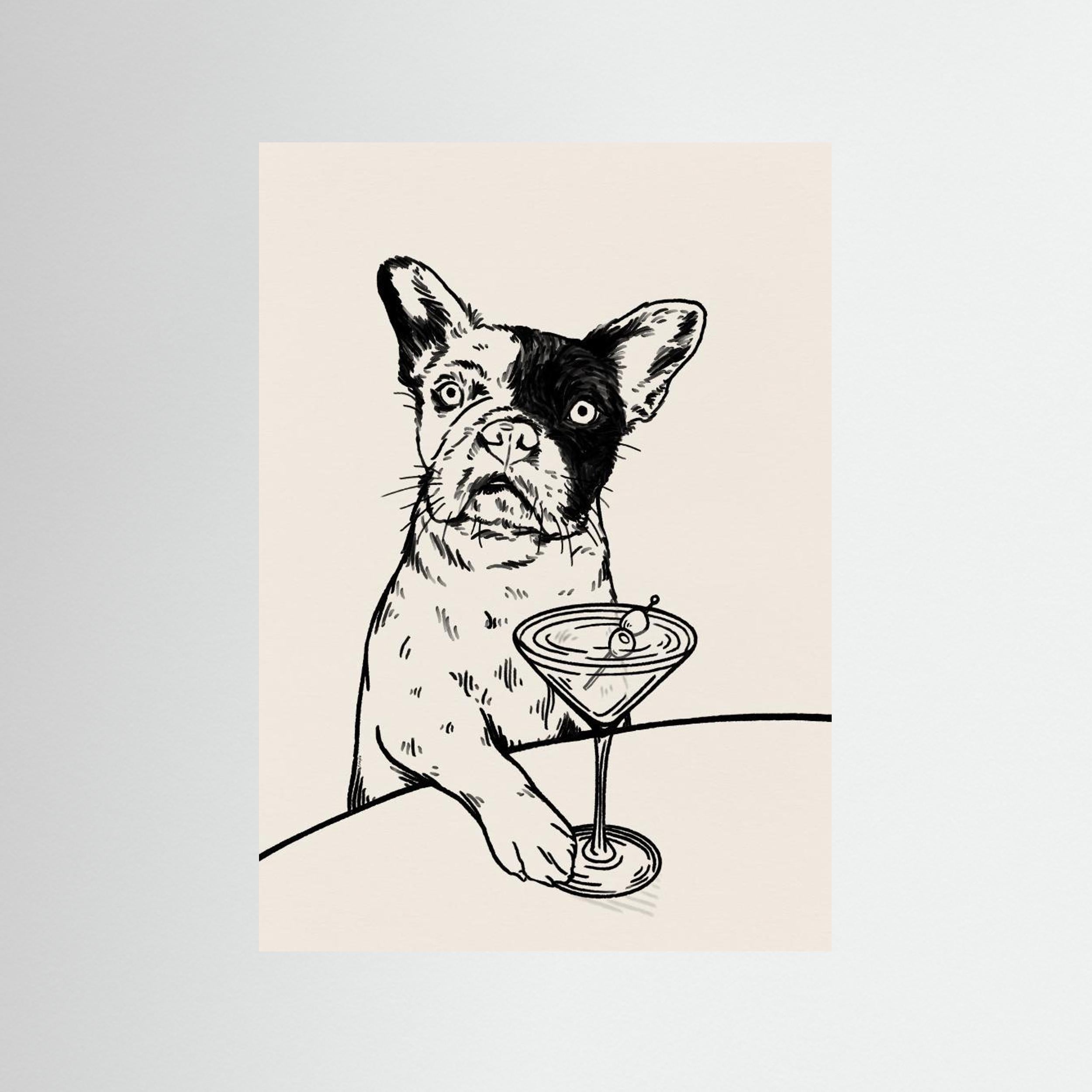 Frenchie with Dirty Martini Cocktail by Tara Royle