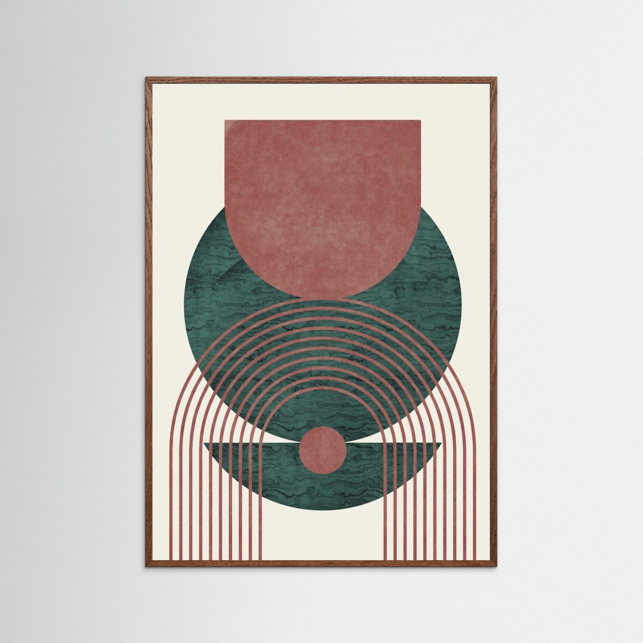 Aquamarine Marble Geometric Design by Little Dean