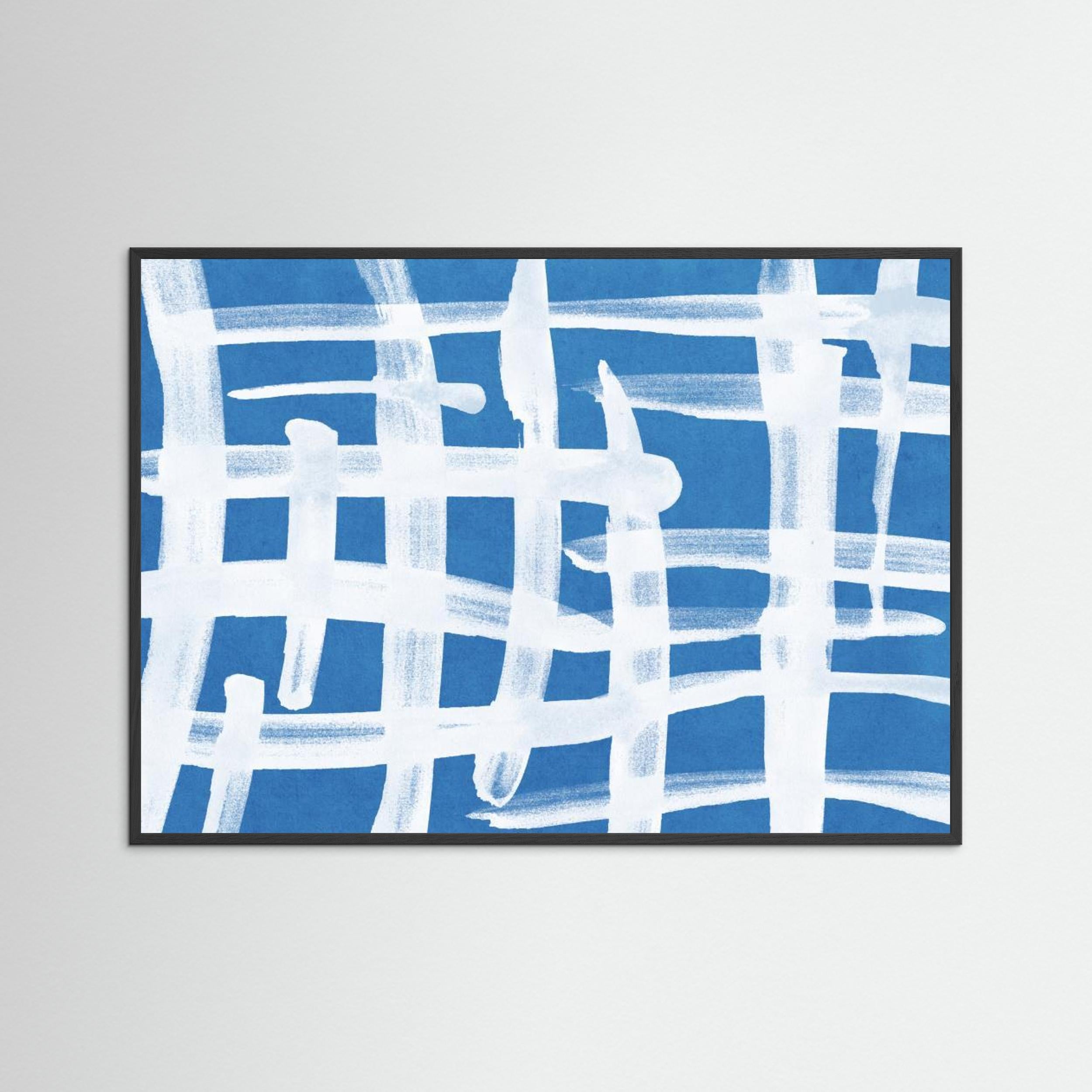 Abstract Lines Blue and White 02 by Amini54