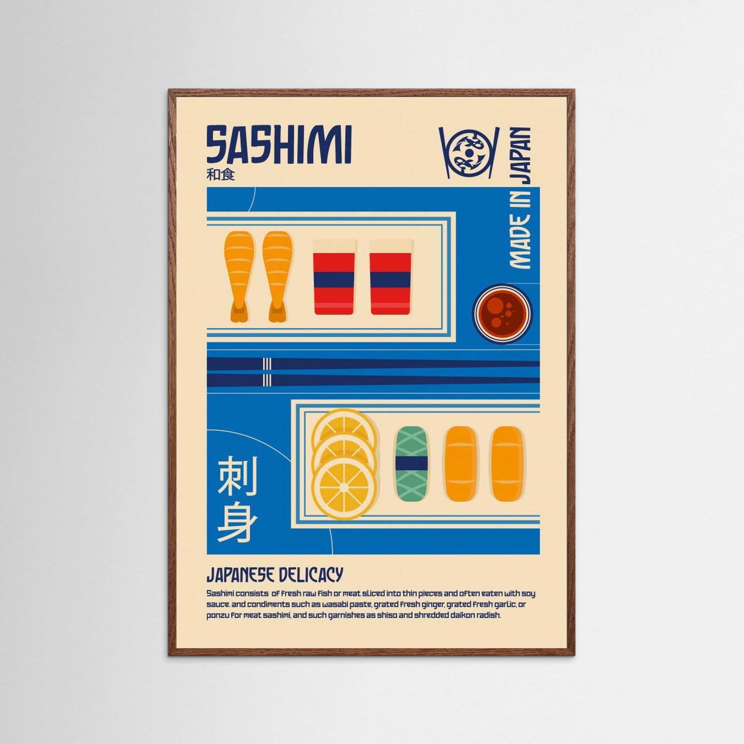 Sashimi Japanese Food Print by Retrodrome