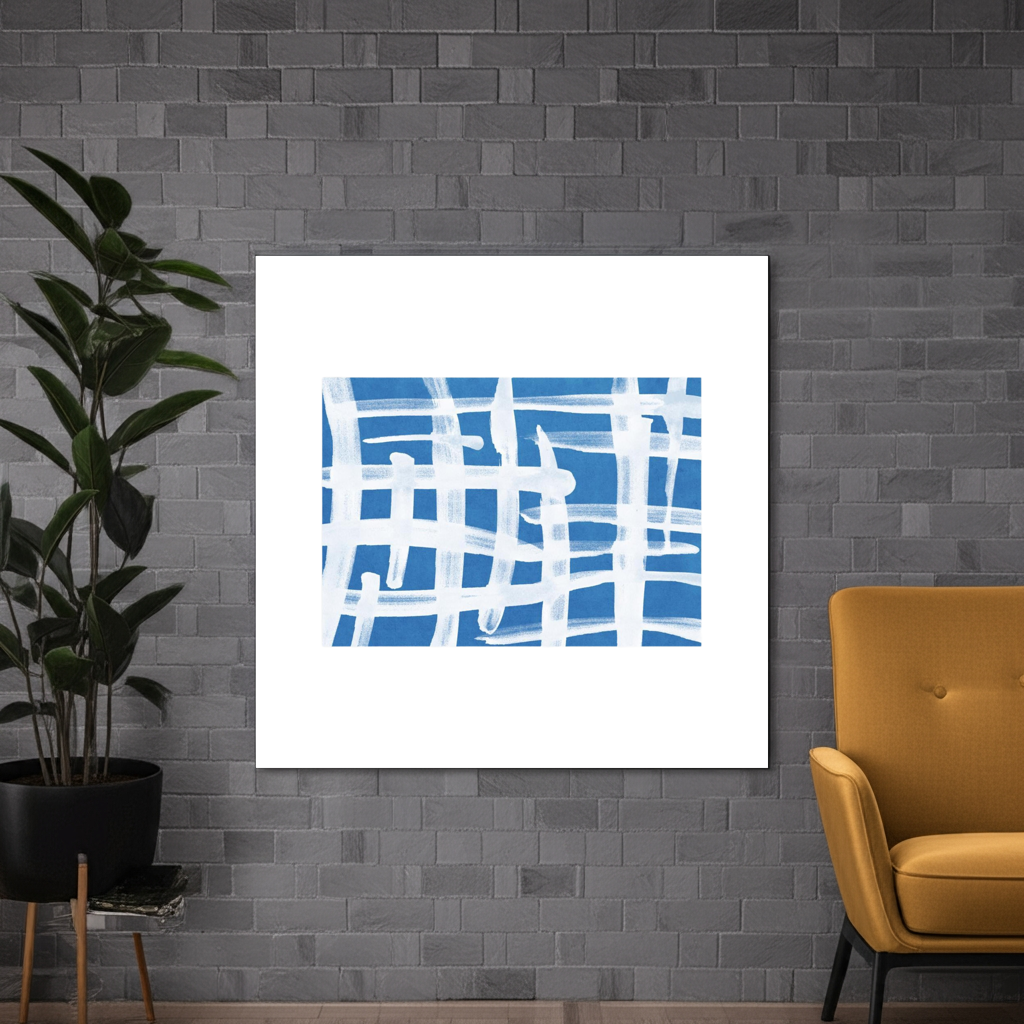 Abstract Lines Blue and White 02 by Amini54