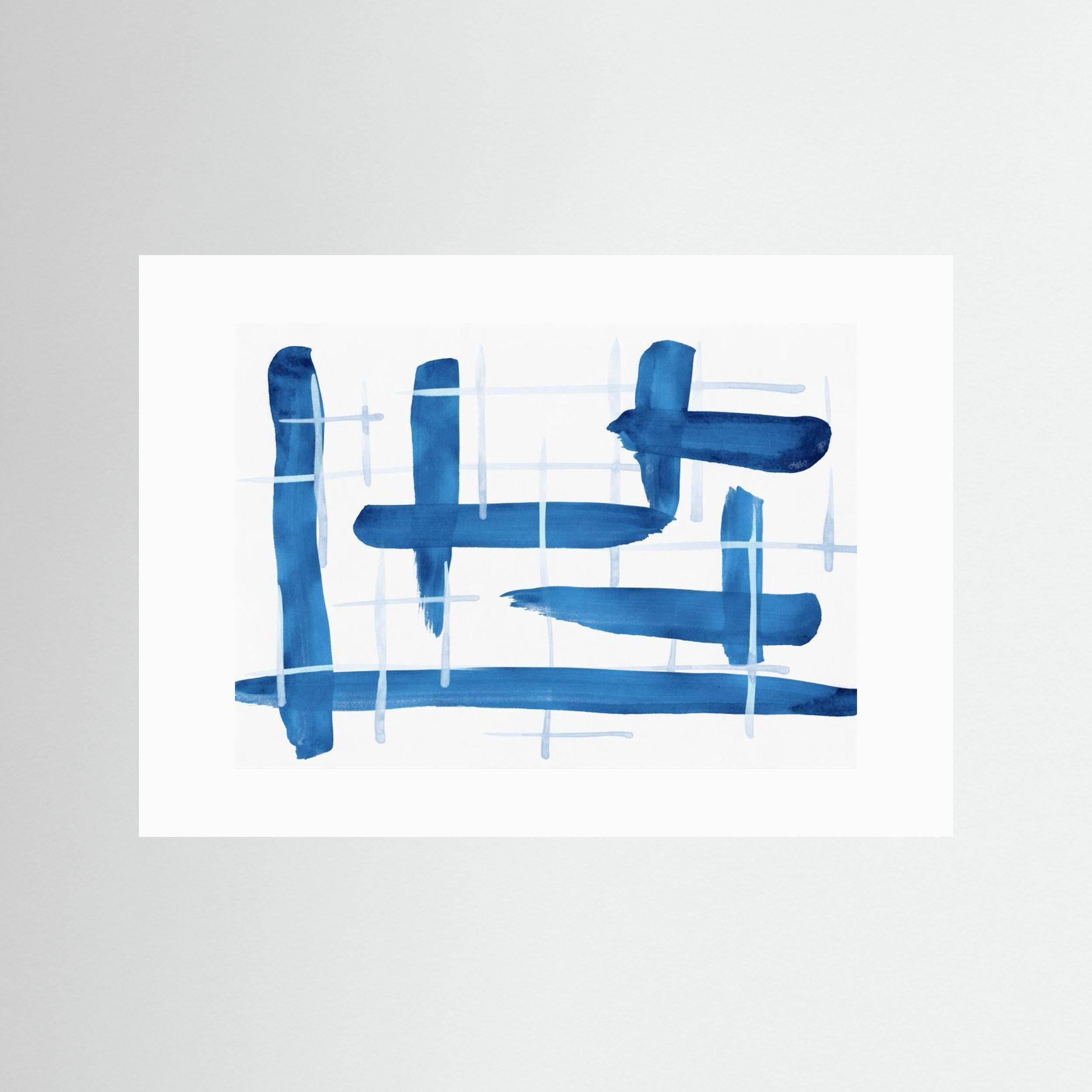 Abstract Lines Blue and White 04 by Amini54