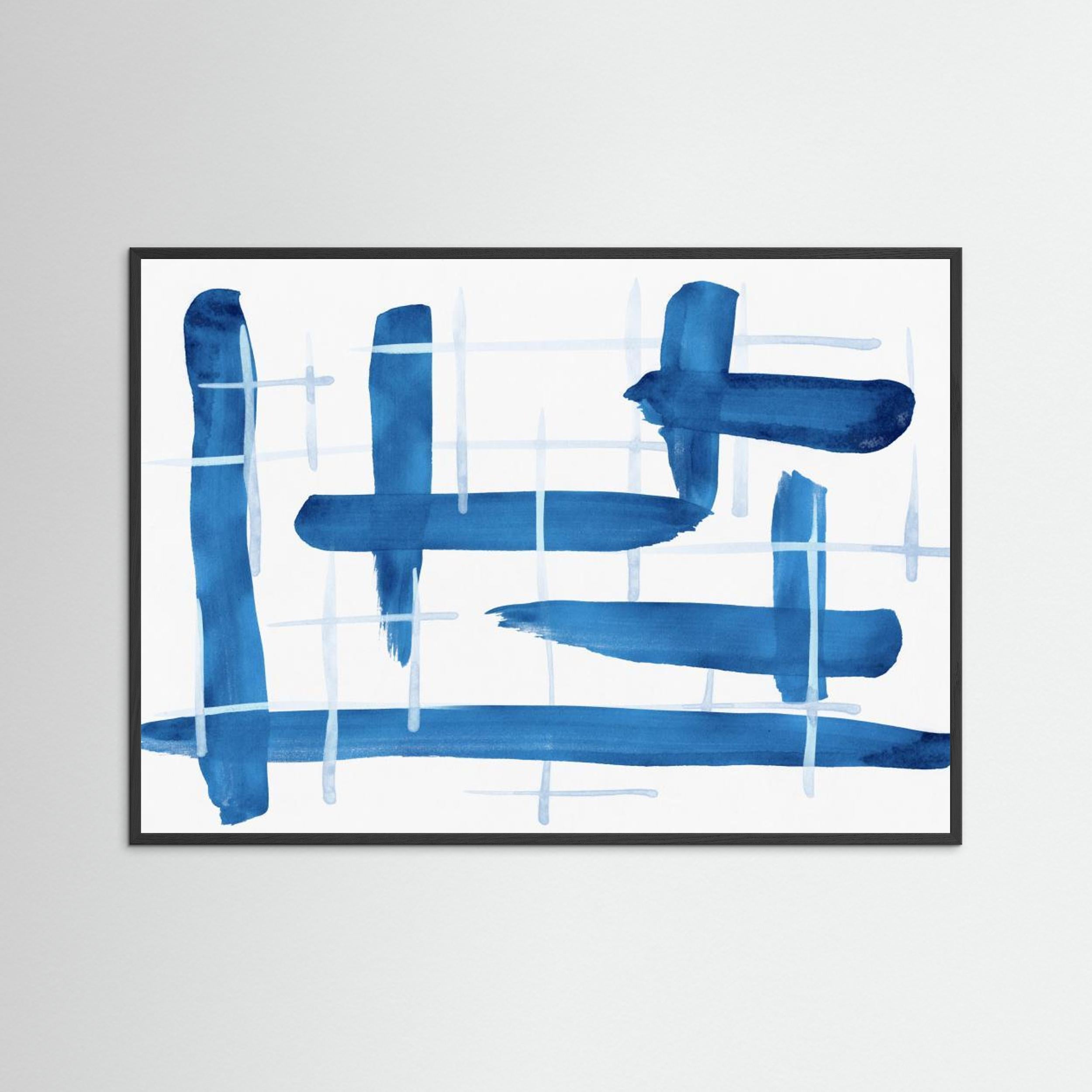 Abstract Lines Blue and White 04 by Amini54