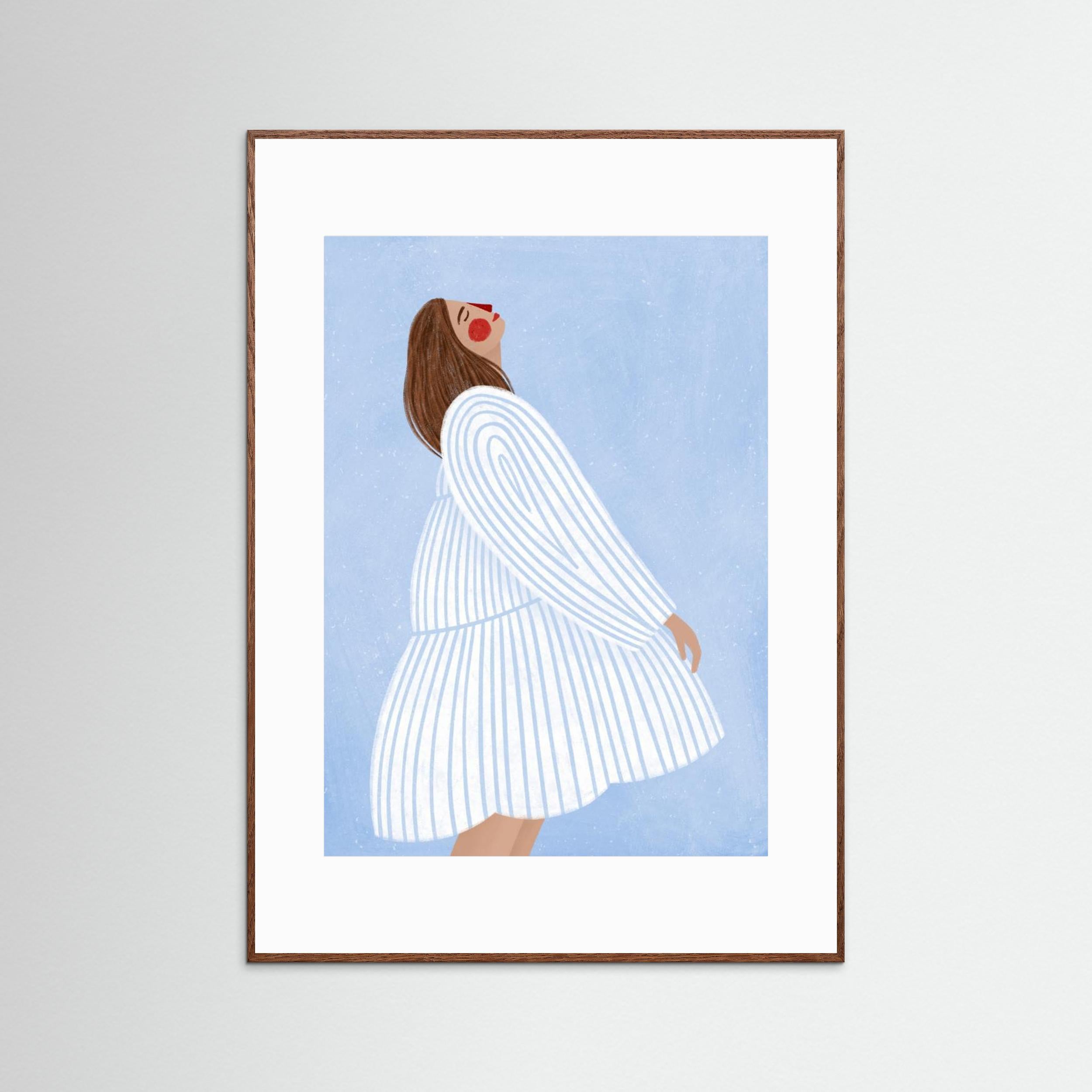 The Woman With the Blue Stripes by Bea Müller - Fine Art Paper Print - dreamtprint.art - 14 x 21 cm / 5 x 8″ (A5)