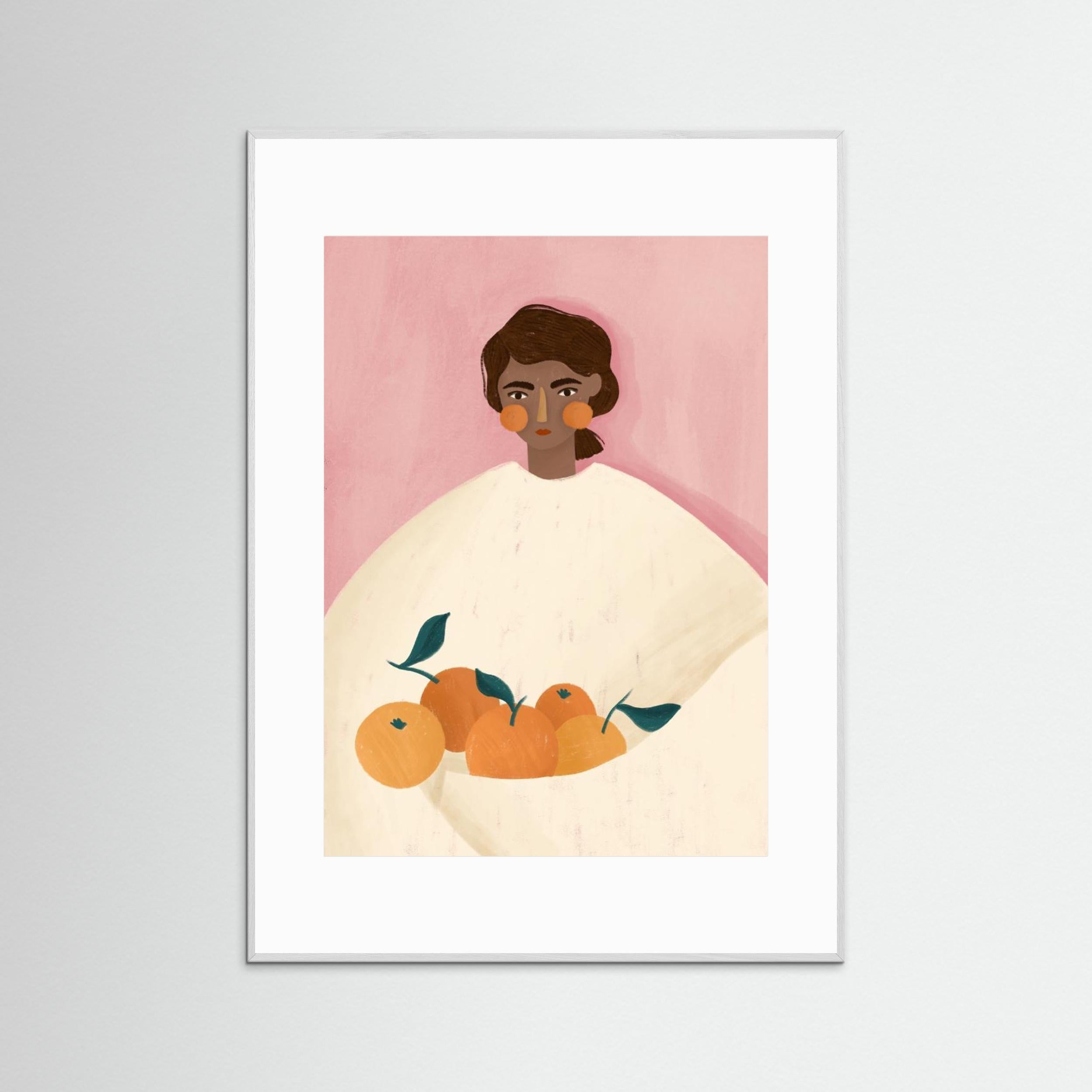 The Woman With the Oranges by Bea Müller - Fine Art Paper Print - dreamtprint.art - 14 x 21 cm / 5 x 8″ (A5)