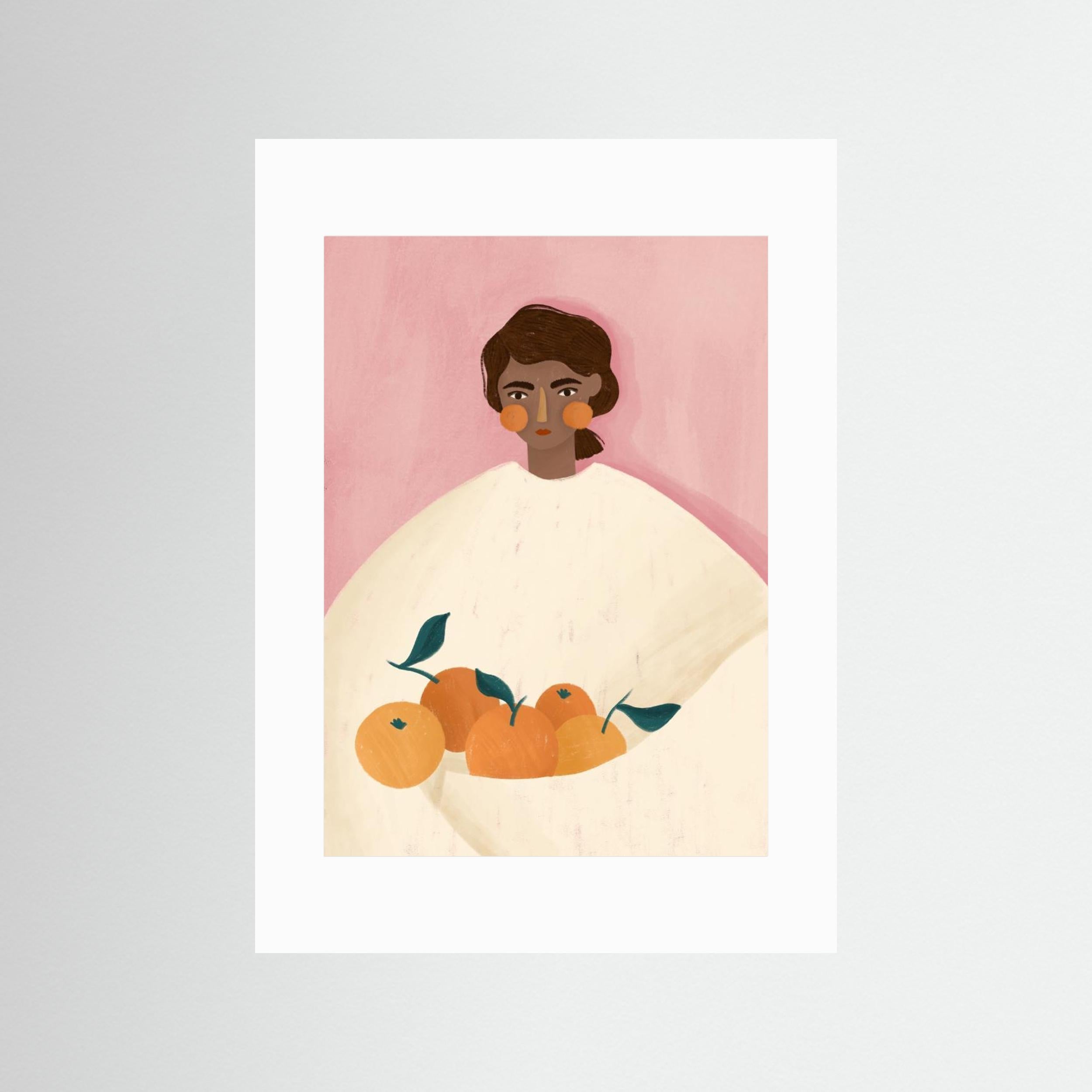 The Woman With the Oranges by Bea Müller - Fine Art Paper Print - dreamtprint.art - 14 x 21 cm / 5 x 8″ (A5)