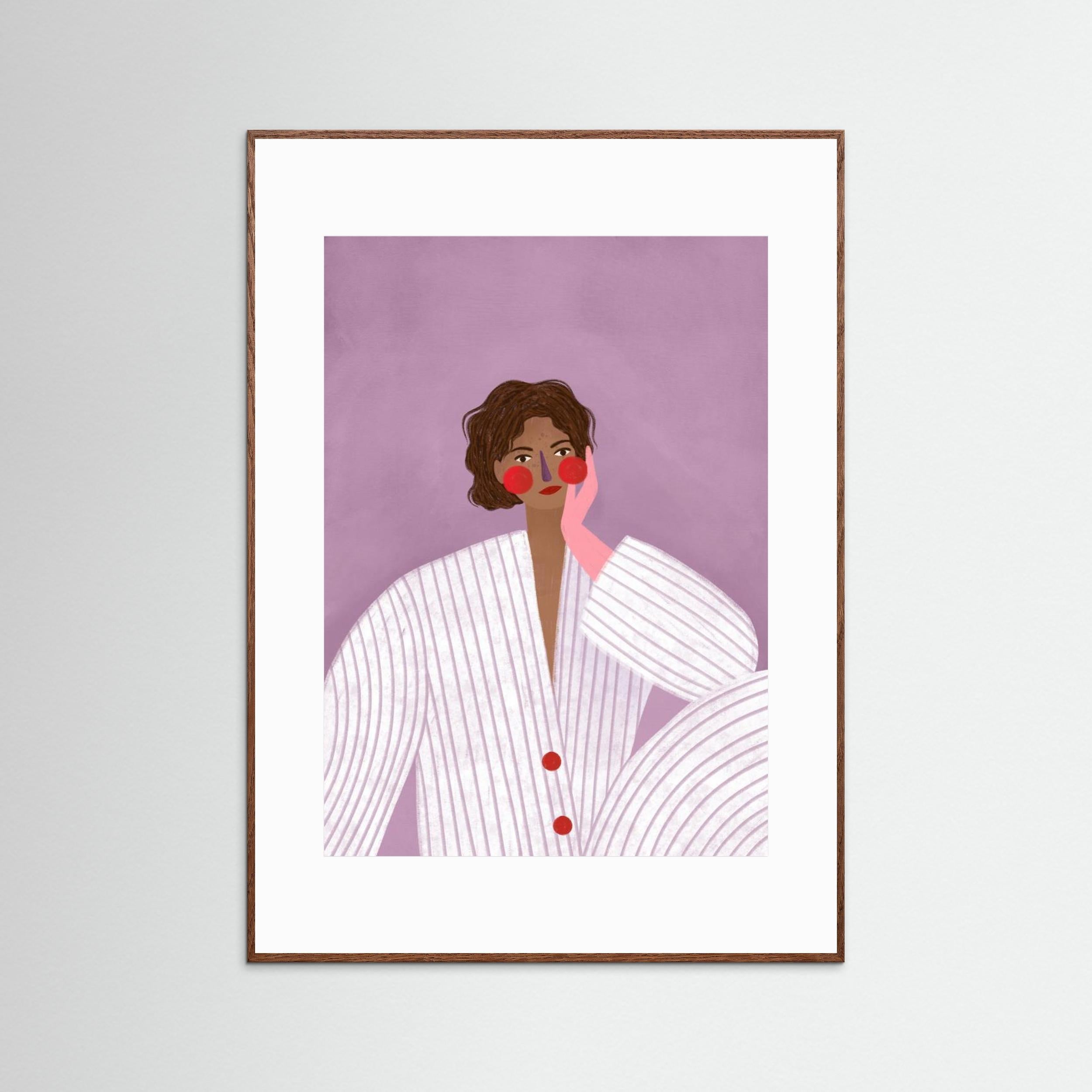 The Woman With the Pink Glove by Bea Müller - Fine Art Paper Print - dreamtprint.art - 14 x 21 cm / 5 x 8″ (A5)