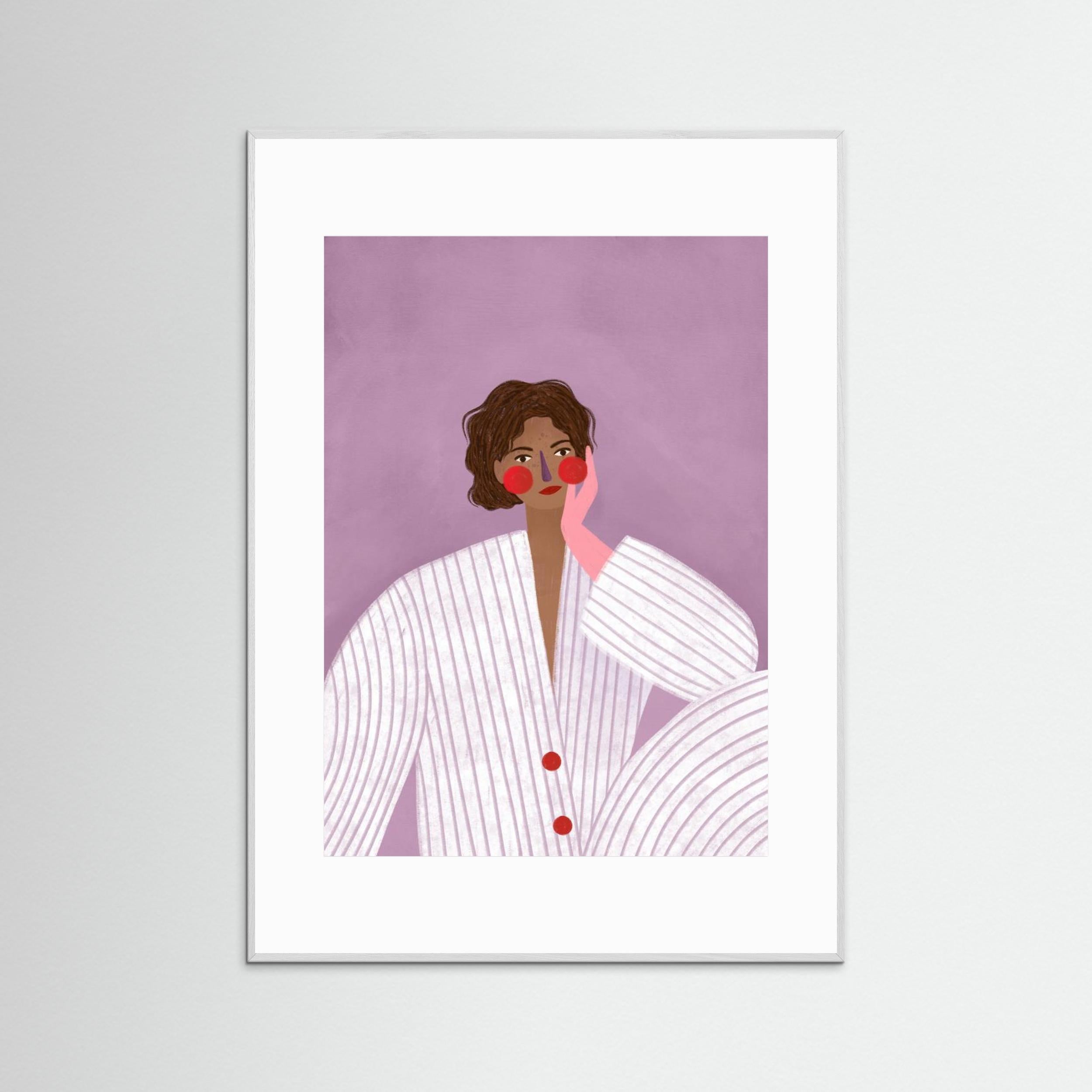 The Woman With the Pink Glove by Bea Müller - Fine Art Paper Print - dreamtprint.art - 14 x 21 cm / 5 x 8″ (A5)