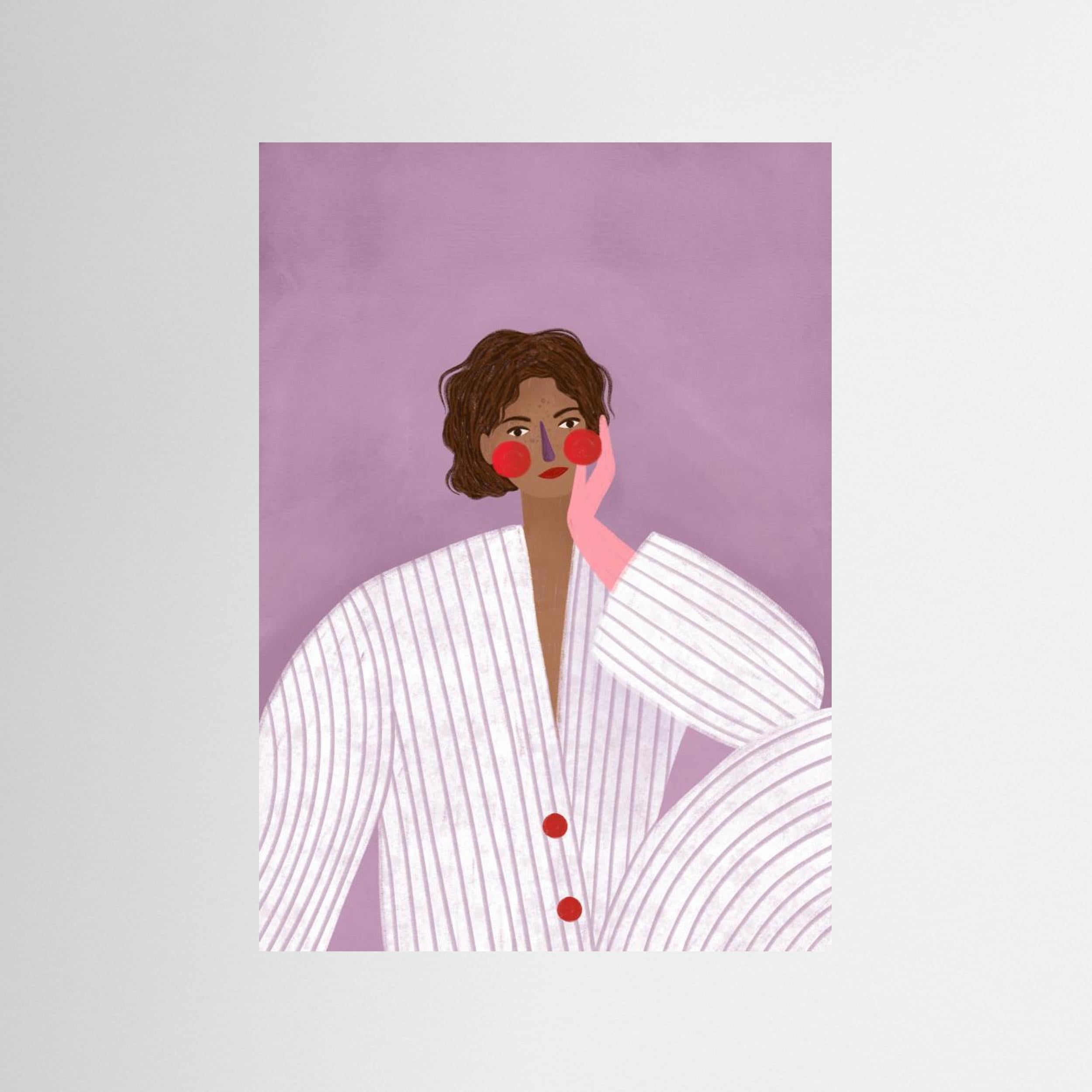 The Woman With the Pink Glove by Bea Müller - Fine Art Paper Print - dreamtprint.art - 14 x 21 cm / 5 x 8″ (A5)