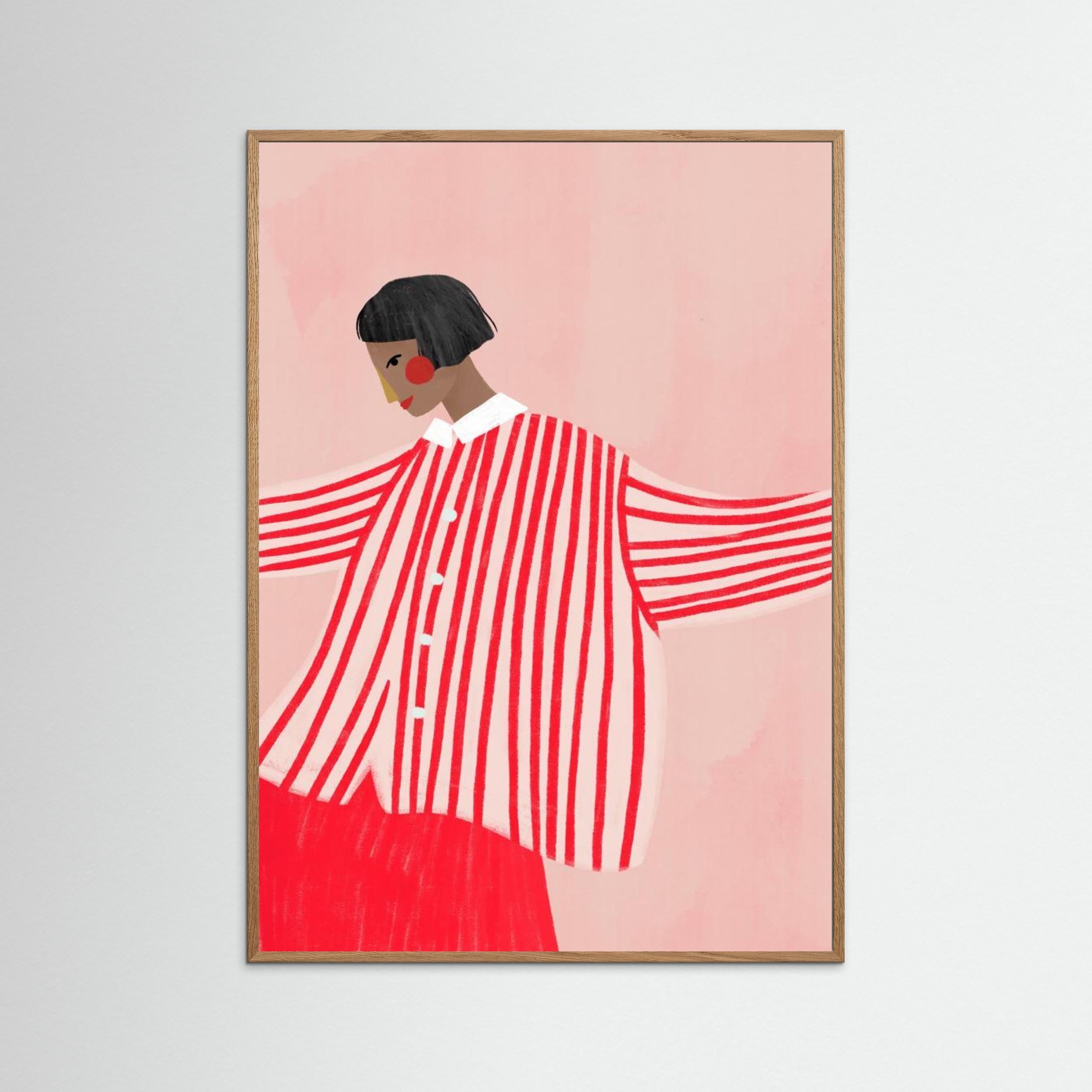 The Woman With the Red Stripes by Bea Müller - Fine Art Paper Print - dreamtprint.art - 14 x 21 cm / 5 x 8″ (A5)