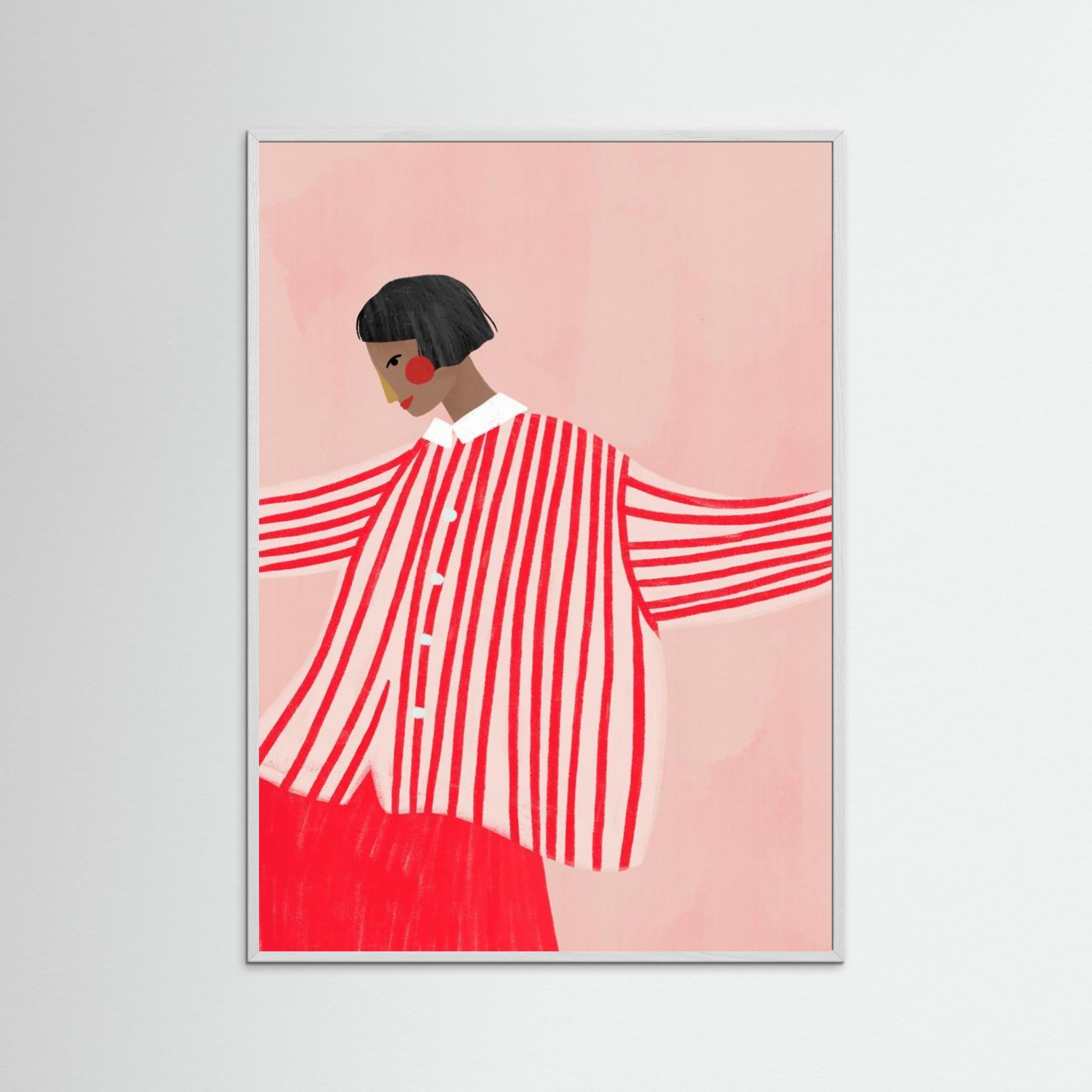 The Woman With the Red Stripes by Bea Müller - Fine Art Paper Print - dreamtprint.art - 14 x 21 cm / 5 x 8″ (A5)