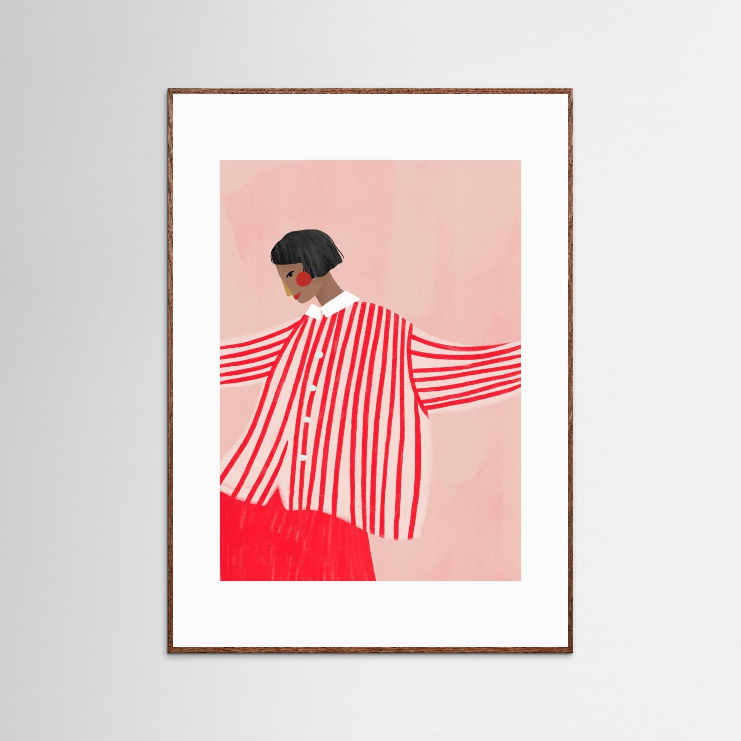 The Woman With the Red Stripes by Bea Müller - Fine Art Paper Print - dreamtprint.art - 14 x 21 cm / 5 x 8″ (A5)